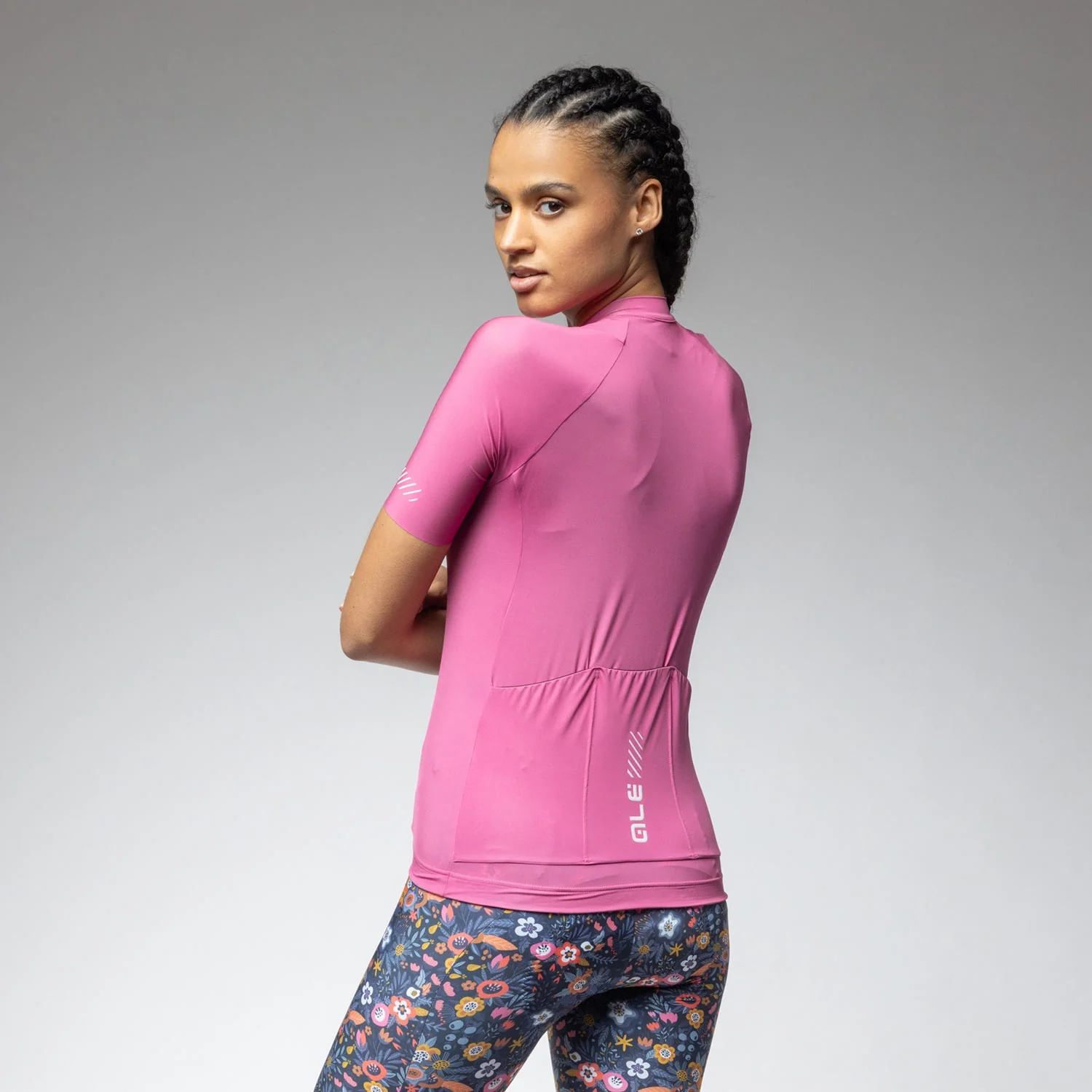 Ale Clothing Colour Block 2.0 Pragma Womens Short Sleeved Jersey - L - Fluropink Pragma - Image 2