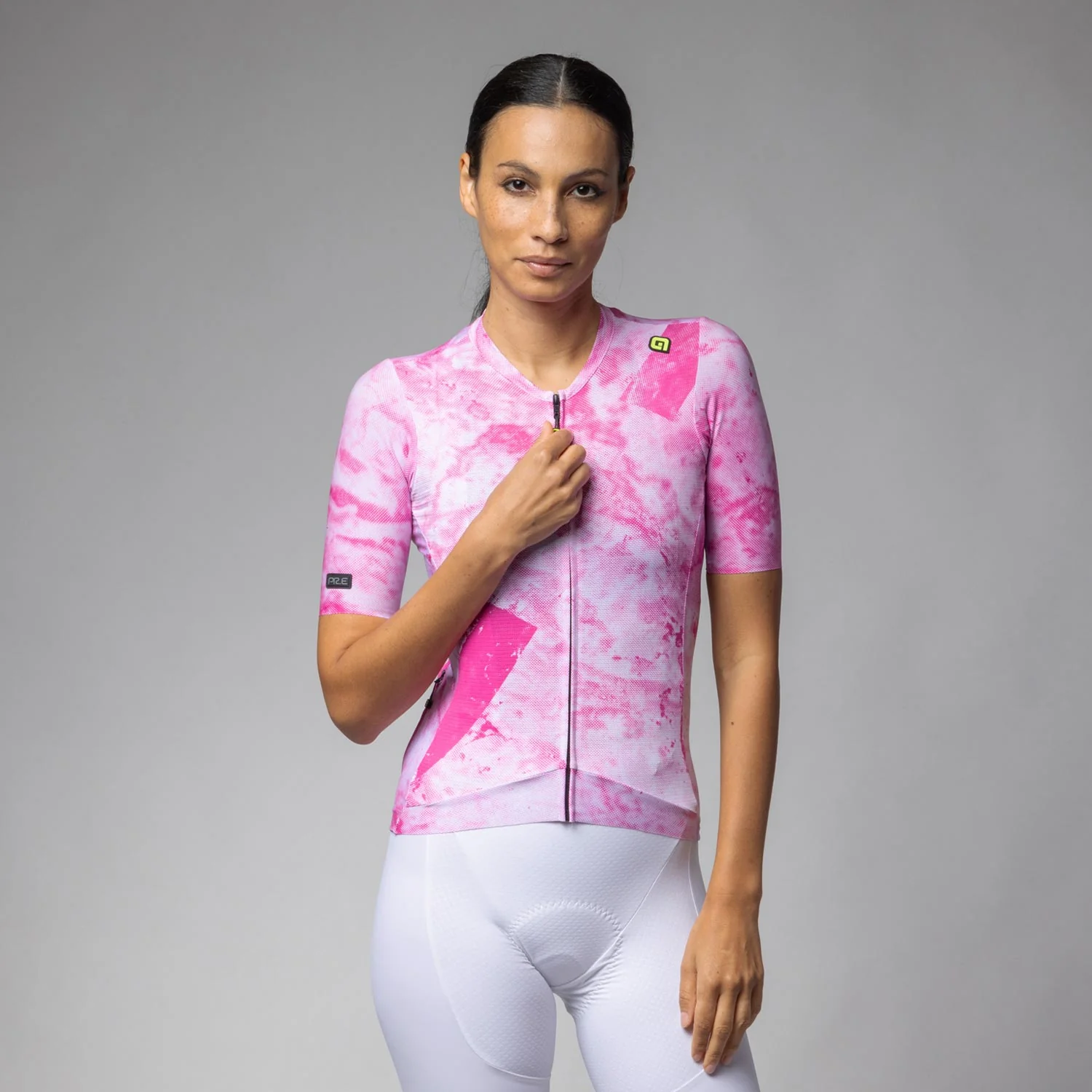 Ale Clothing Marble Pr-E SS Wmns Jersey Fuchsia M