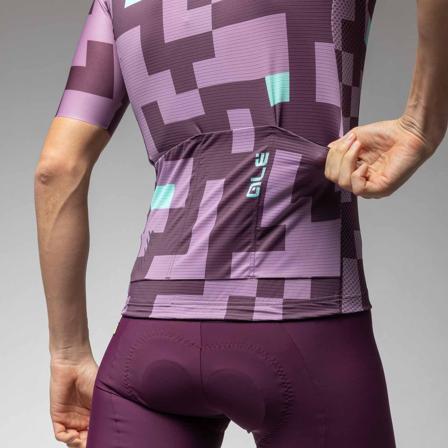 Ale Clothing Pixel Pragma Short Sleeved Jersey - L - Purple Pragma - Image 5