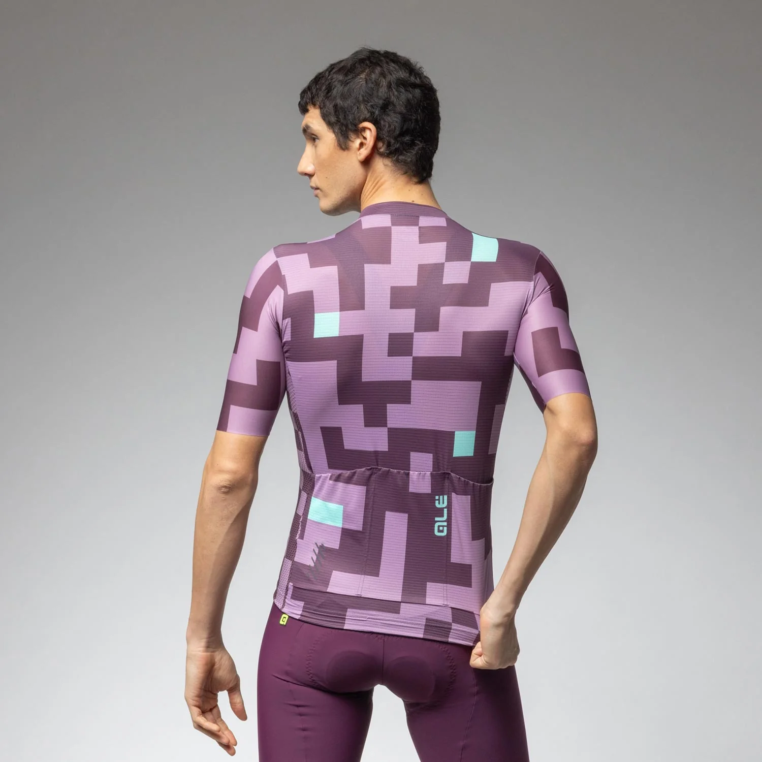 Ale Clothing Pixel Pragma Short Sleeved Jersey - S - Purple Pragma - Image 2