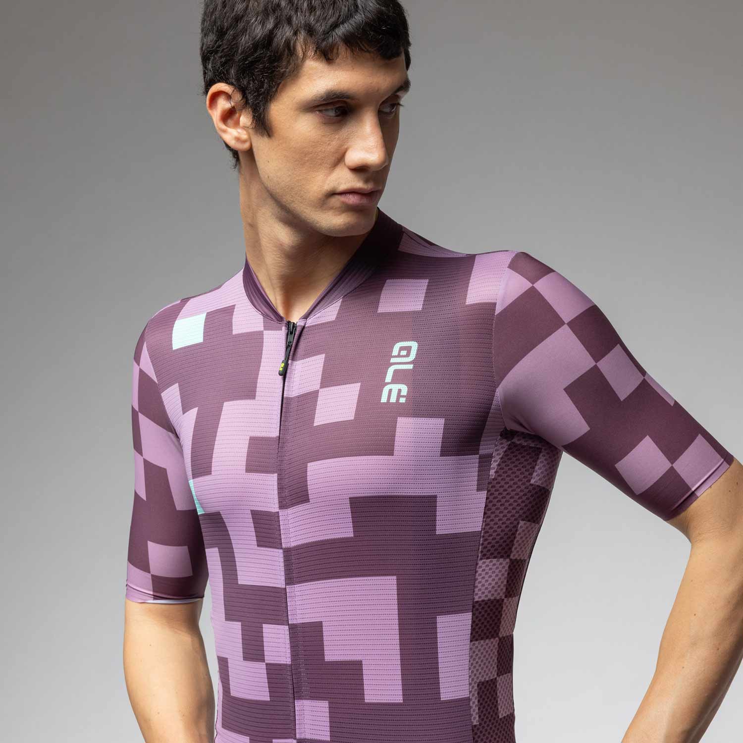 Ale Clothing Pixel Pragma Short Sleeved Jersey - S - Purple Pragma - Image 3