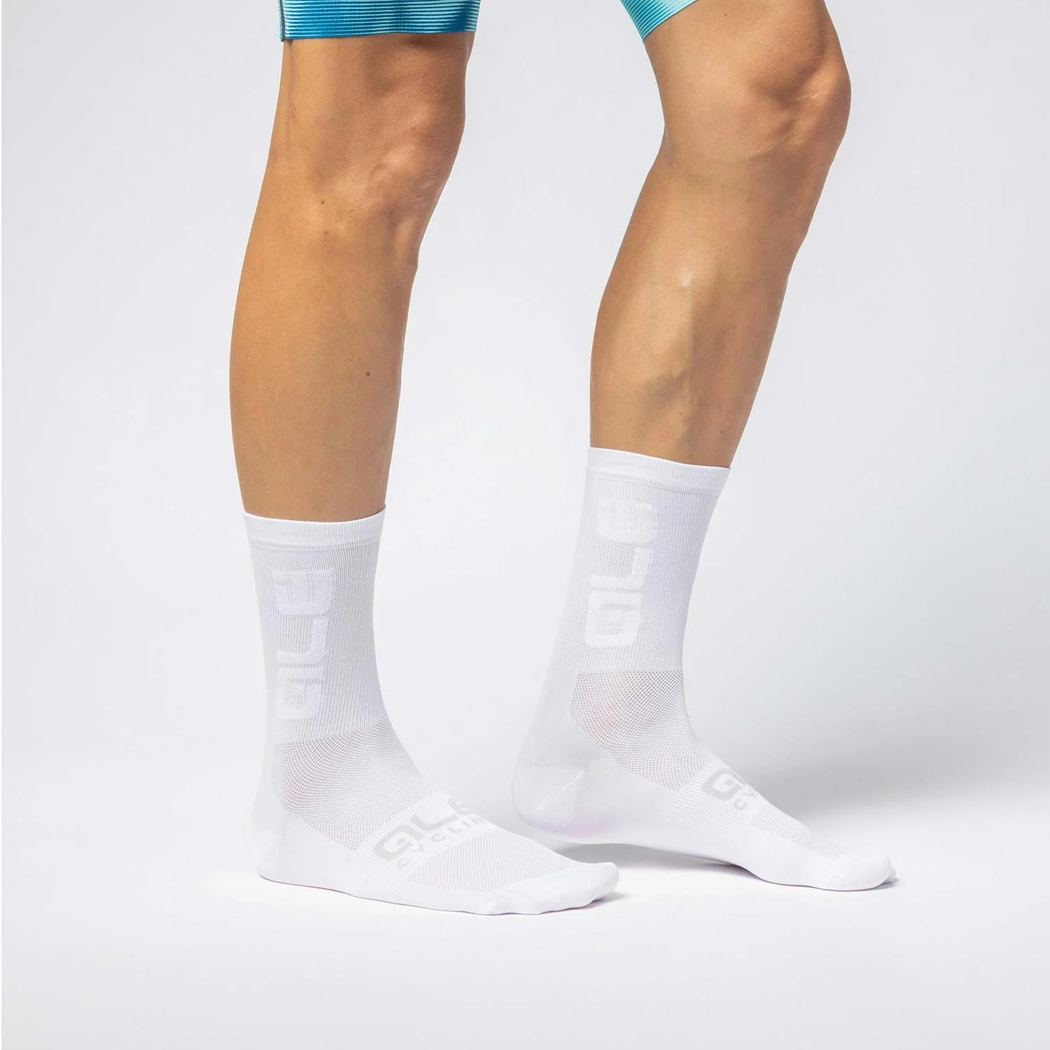 Ale Clothing Round T-Care Plus 18cm Socks - L - White Q-Skin