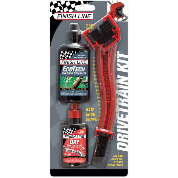 Finish Line Starter Kit Pack - Ecotech Degreaser / Dry Lube / Grunge Brush - Box of 6