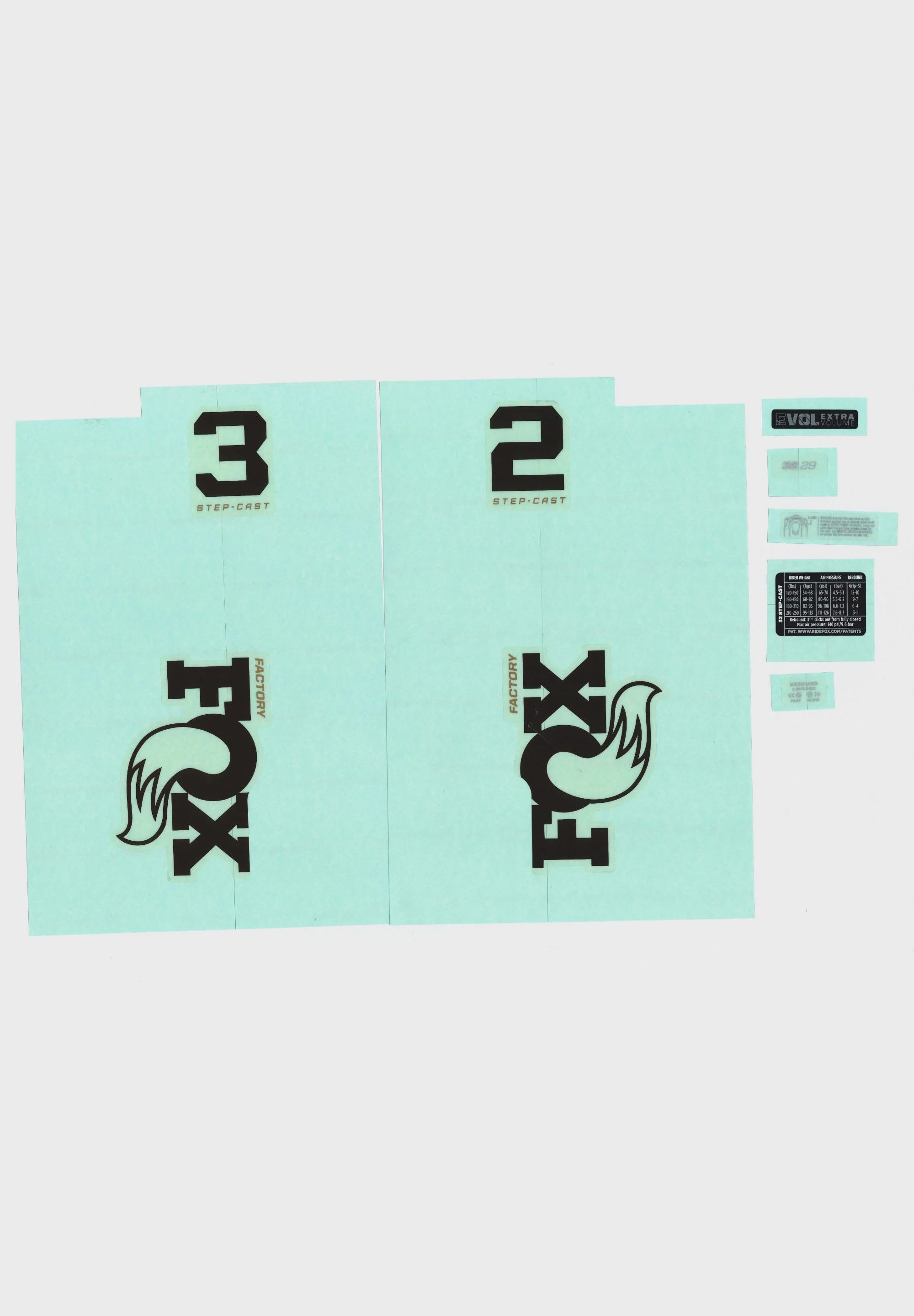 FOX Fork 32 SC decal Kit 2025 F-S - Black Logo Podium Gold Fork 1