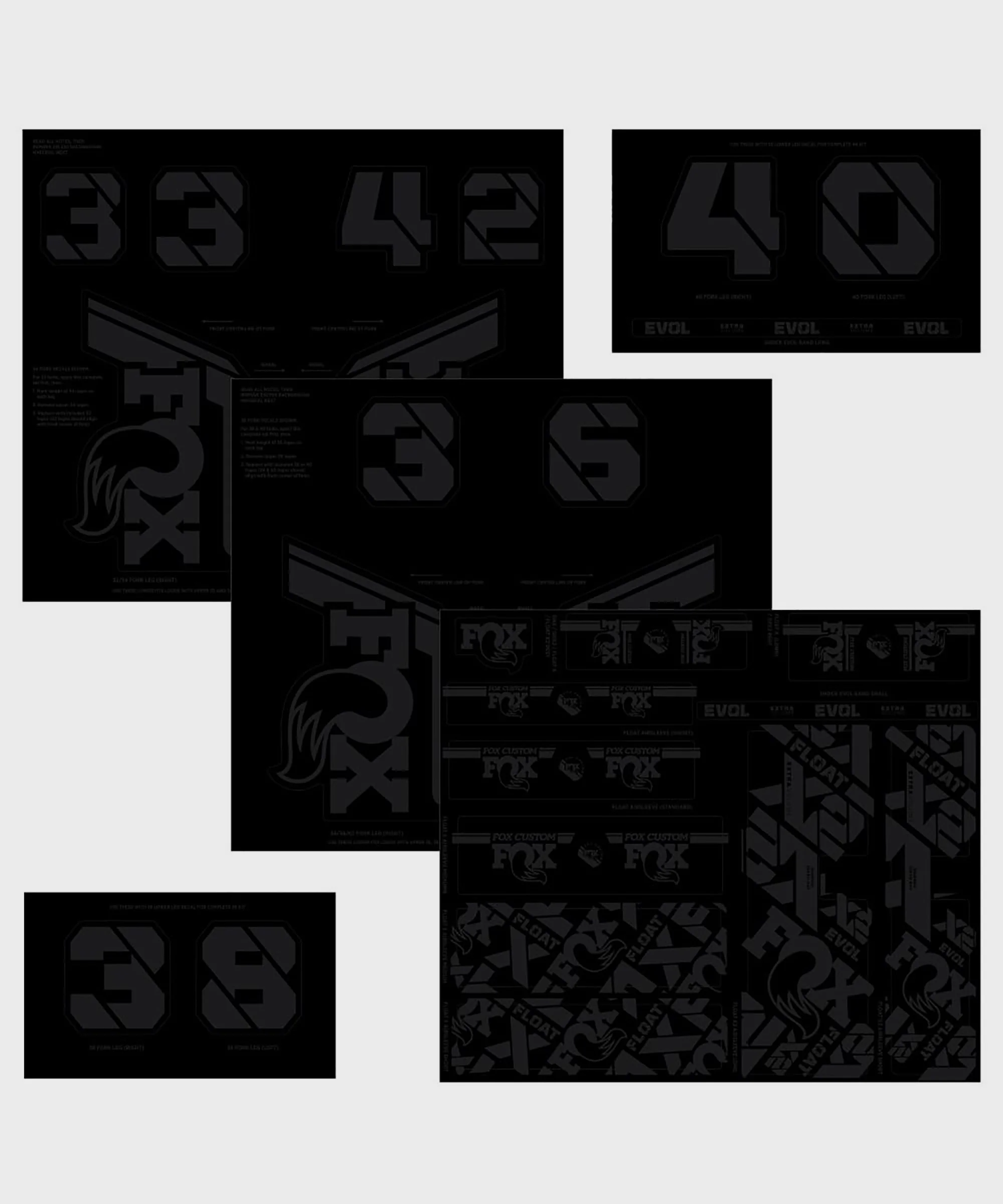 FOX Fork & Shock AM Custom Decal Kit 2021 Stealth Black