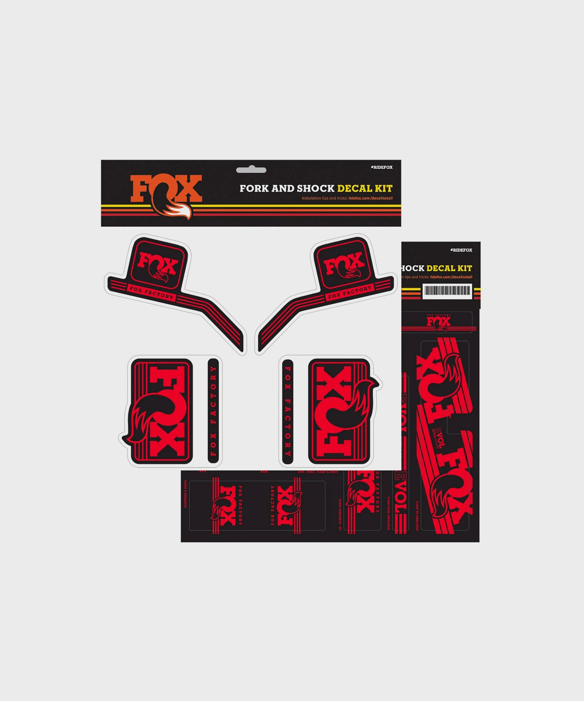 FOX Fork & Shock Decal Kit: AM Heritage 2016 - Red