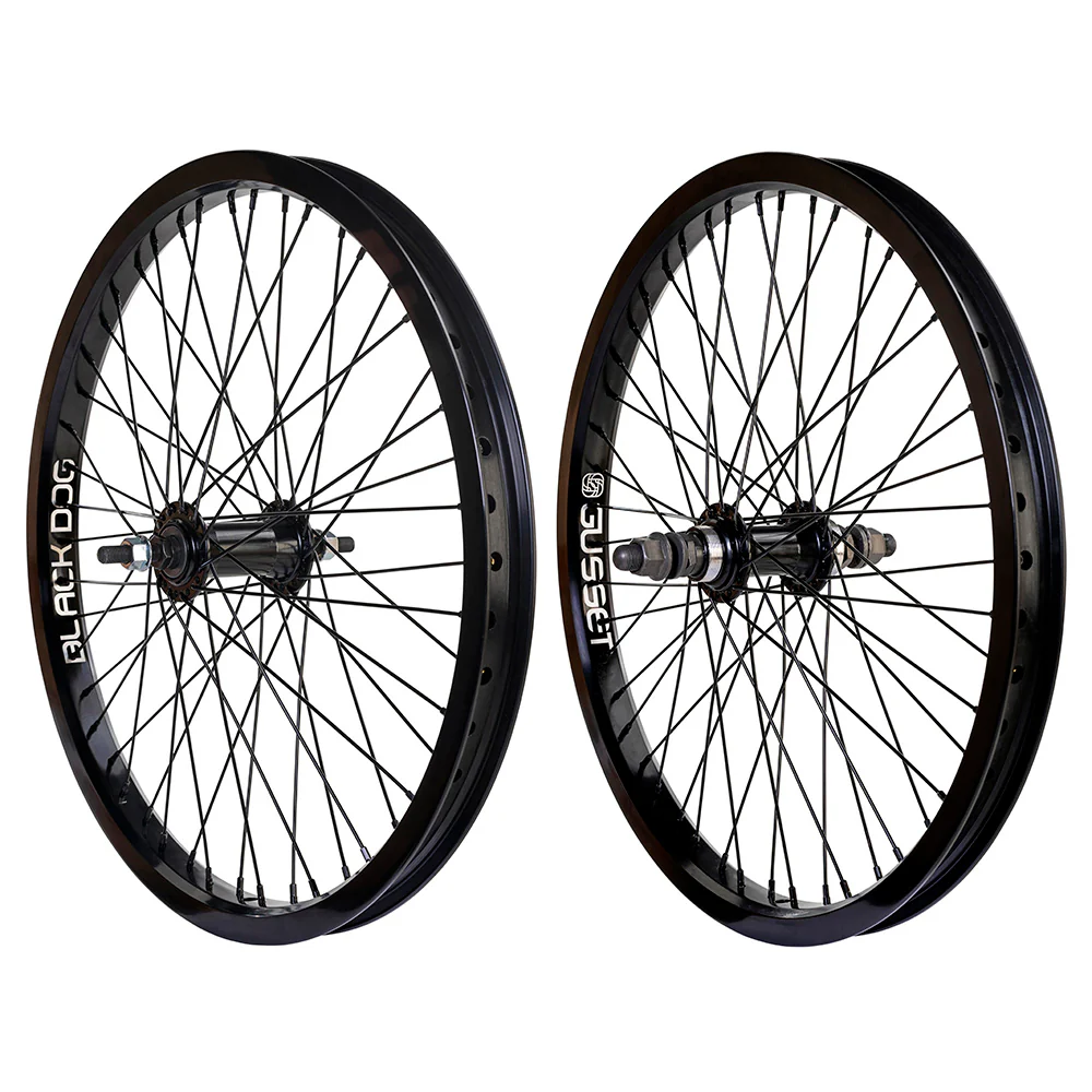 Gusset Components Black Dog, 3/8", Black Dog Double Wall Rim On Std Hub & Blk Spokes, 48h (20") - Image 3