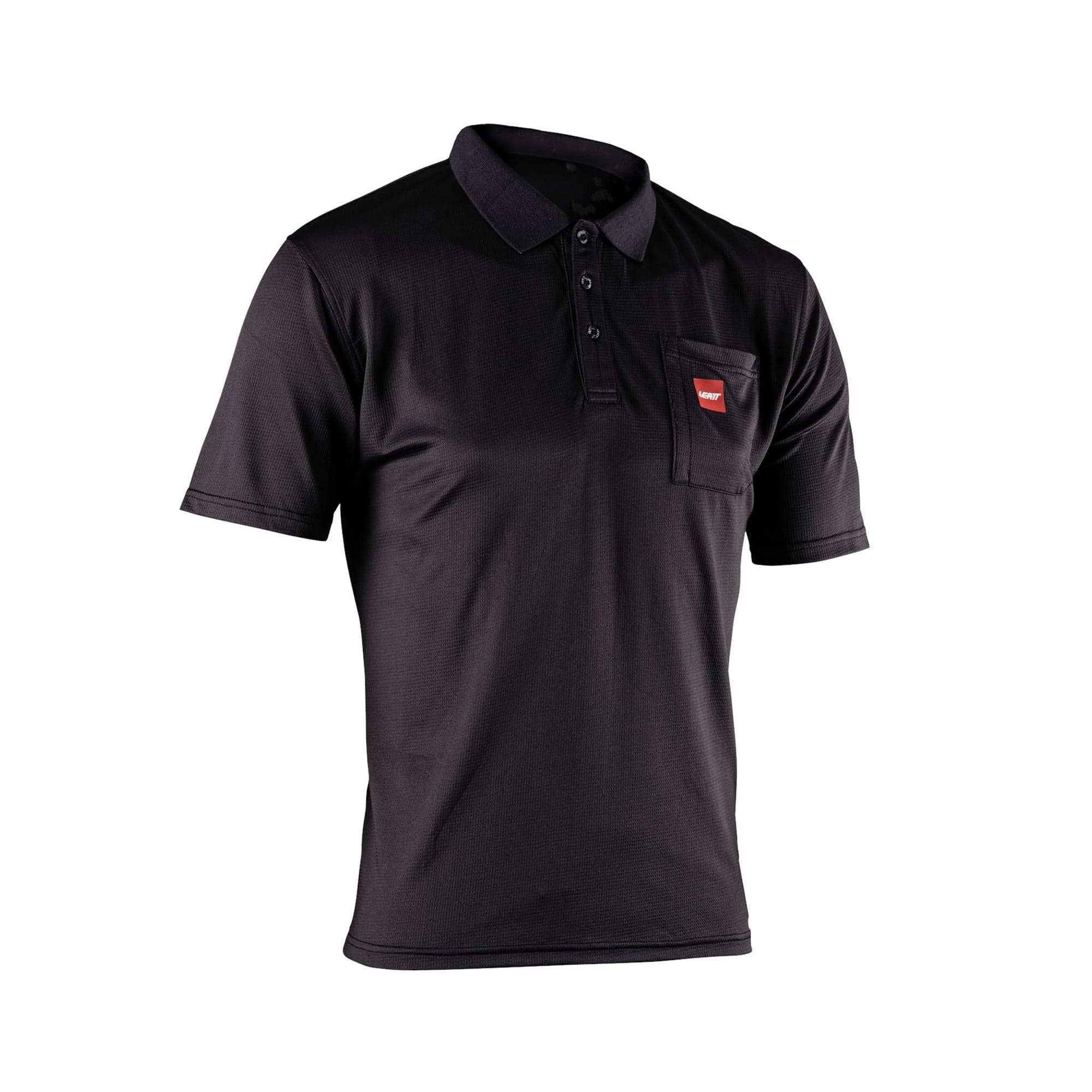Leatt Team Short Polo Shirt 2026: BLACK XL