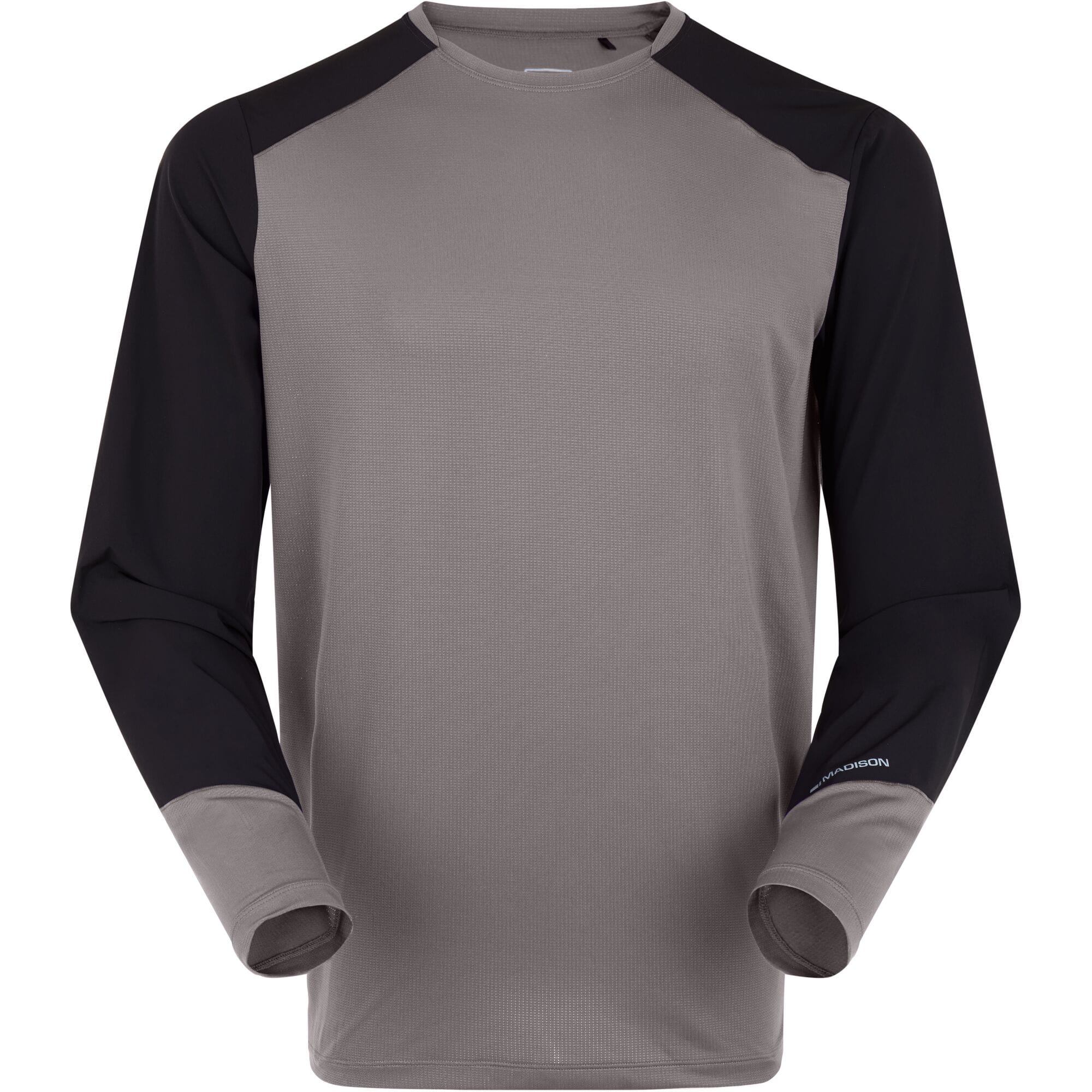 Madison Flux Men's Long Sleeve Trail Jersey; ash grey / black - large