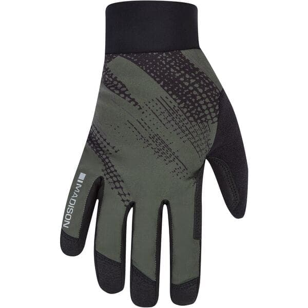 Madison Flux Waterproof Trail Gloves; midnight green perforated bolts - x-large