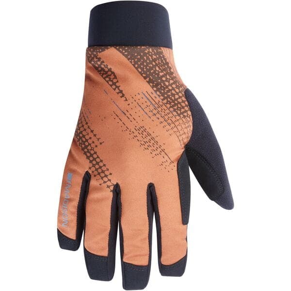 Madison Flux Waterproof Trail Gloves; rust orange perforated bolts - small
