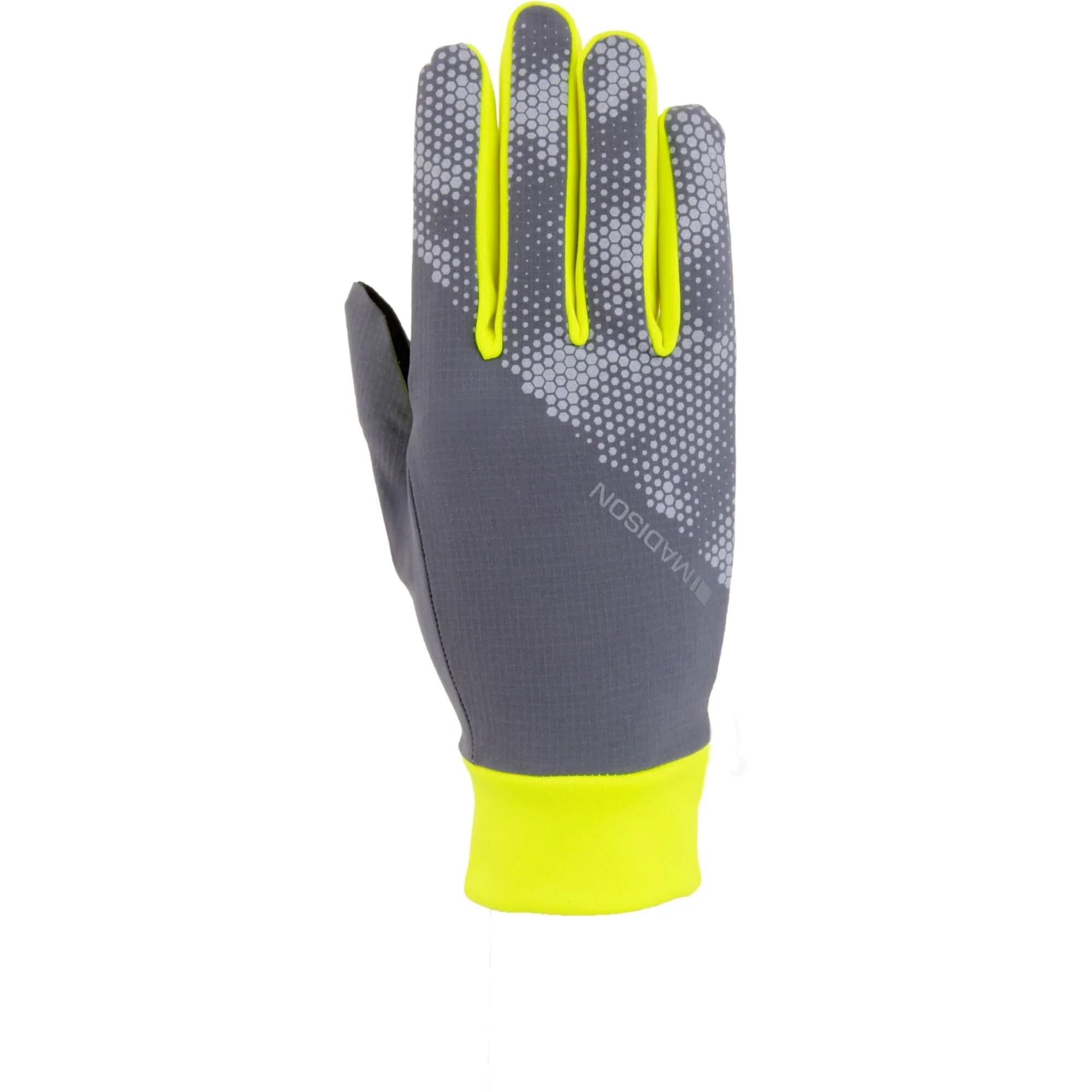 Madison Freewheel Stellar-Tech Windproof Gloves; hi-viz yellow / castle grey- medium
