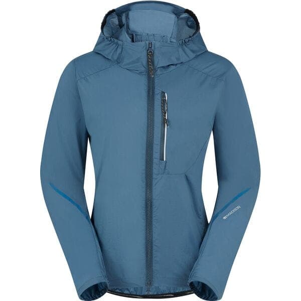 Madison Roam Women's Lightweight Windproof Packable Jacket; lake blue - size 14