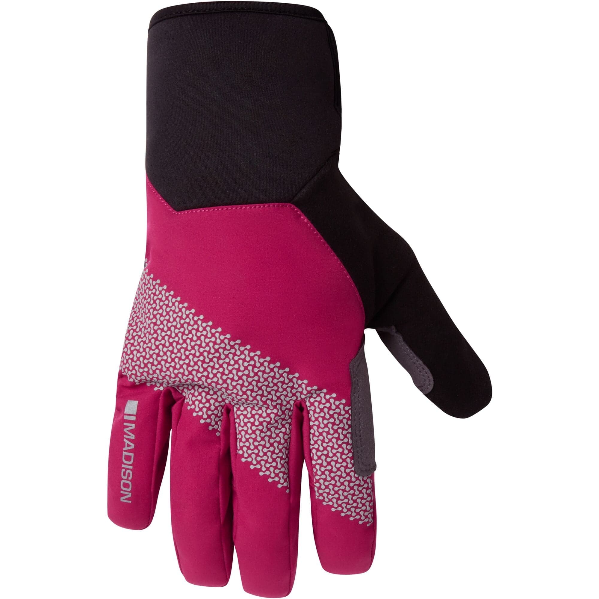 Madison Stellar Reflective Waterproof Thermal Gloves; magenta pink - large