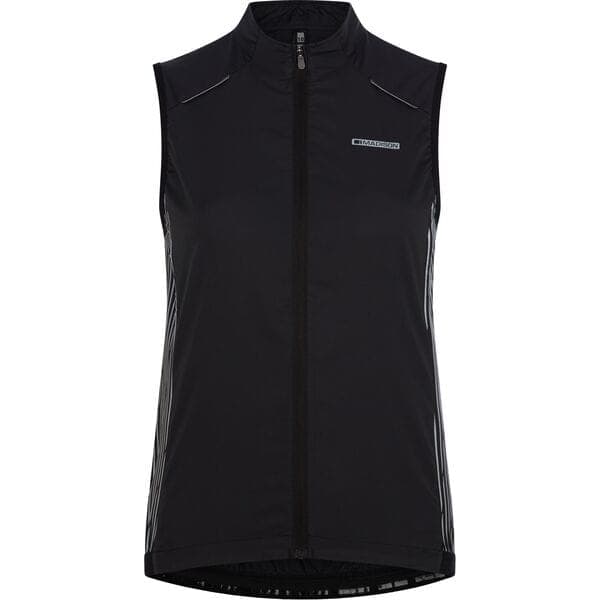 Madison Stellar Reflective windproof women's gilet; black - size 12
