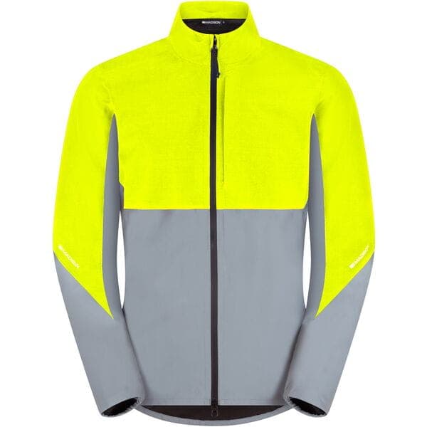 Madison Stellar Ultra Reflective Men's Waterproof Jacket; silver/hi-viz yellow - small