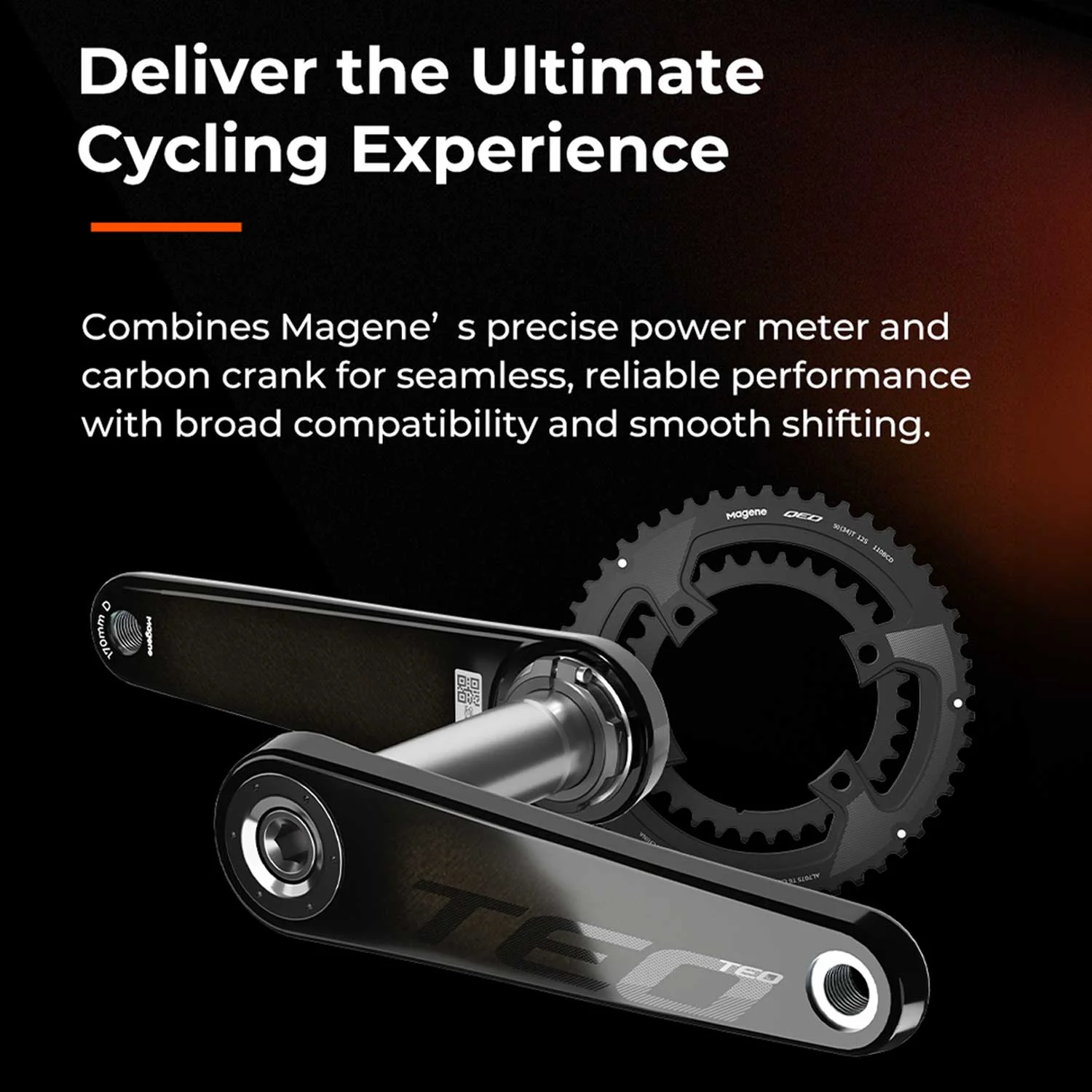 Magene TEO P515 Carbon Power Meter Chainset - 167.5mm - Black Folding - Image 6