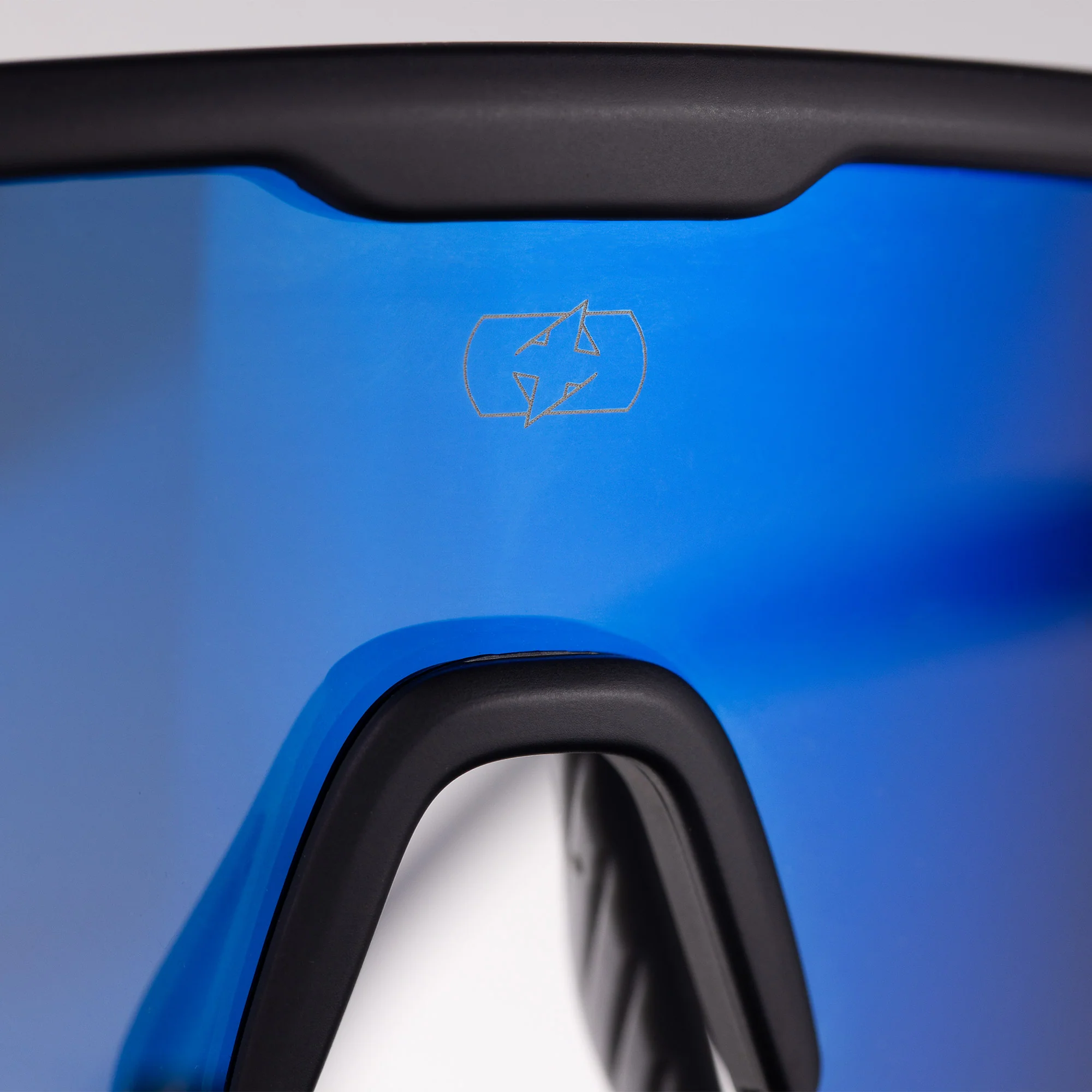 Oxford Pave Black Frame Blue Mirror Lens Sunglasses - Image 3