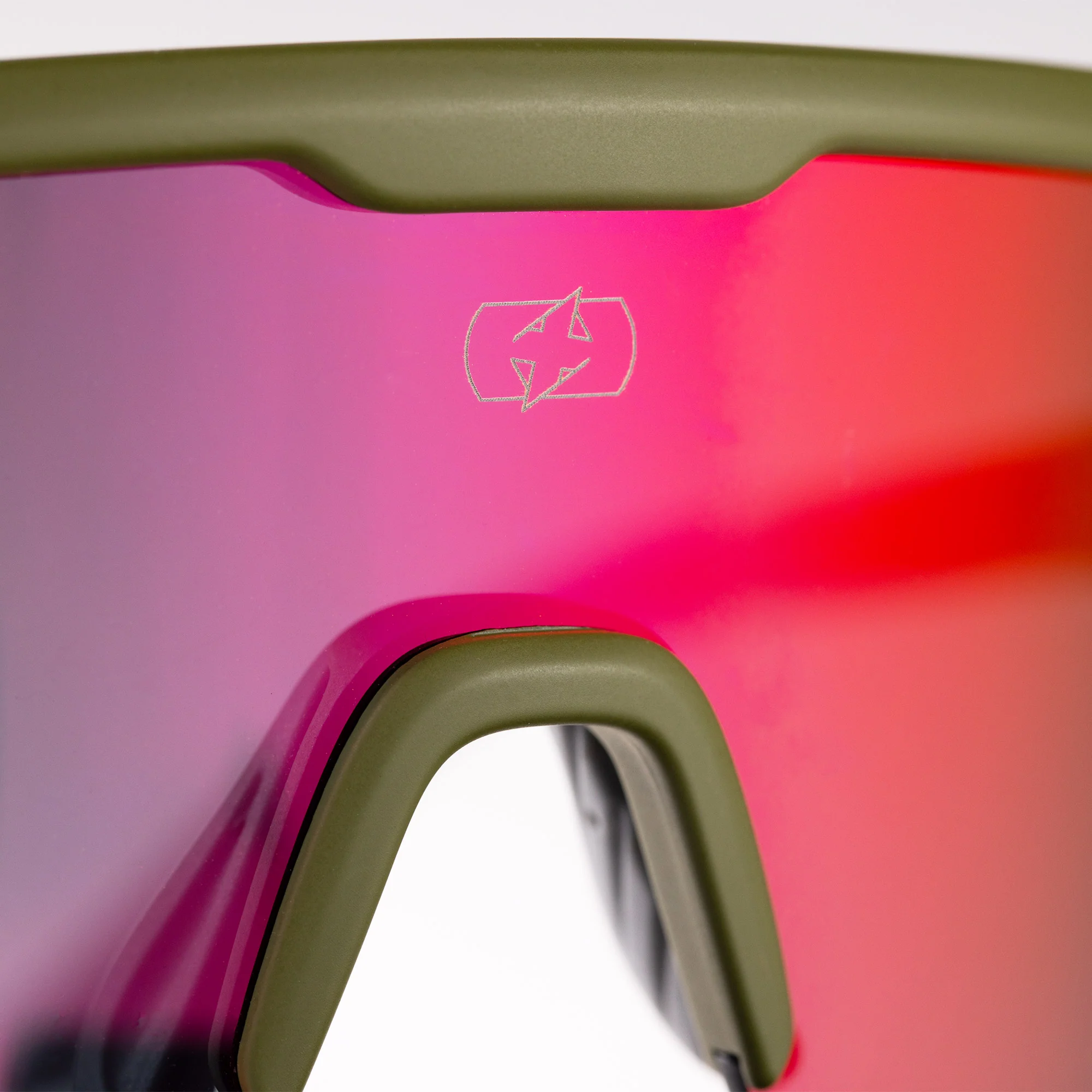 Oxford Pave Green Frame Orange Mirror Lens Sunglasses - Image 3
