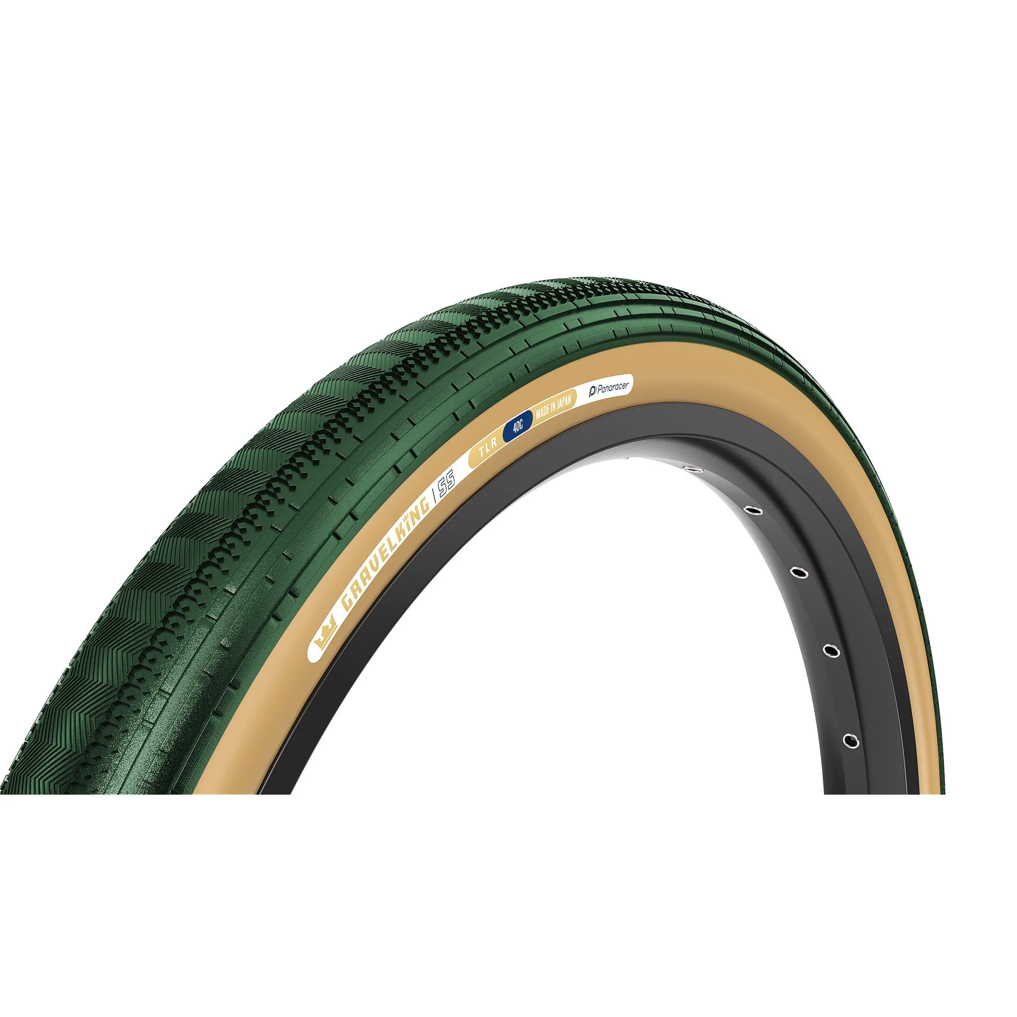 Panaracer GravelKing SS Colour Edition 2026 TLR Gravel Tyre: BRITISH RACING GREEN/BROWN 700X45C