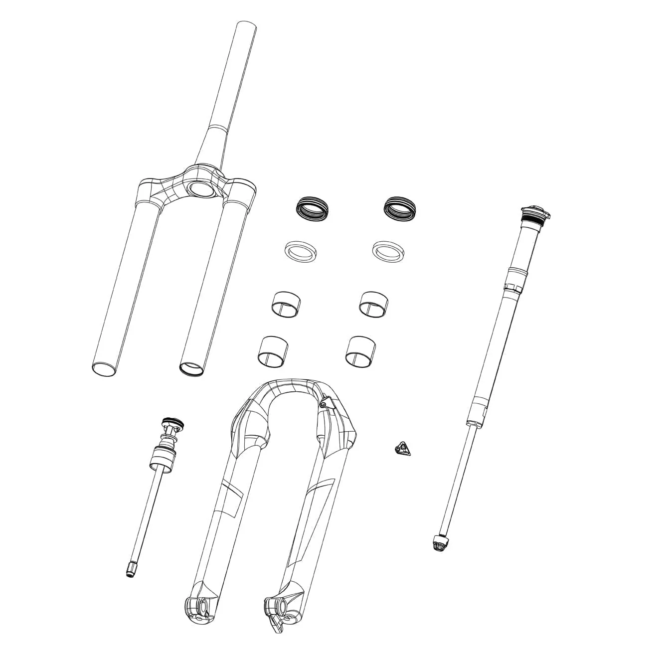 RockShox Spare - Front Suspension Internals Left Spring Dual Position Air Pike 29-150 Includes Air Top Cap Adjuster Knob, Dual Spring Assembly and Shaft Bolt):