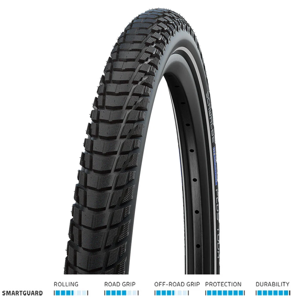 Schwalbe Marathon Plus Tour SmartGuard - 700c - Black-Reflective Non Folding