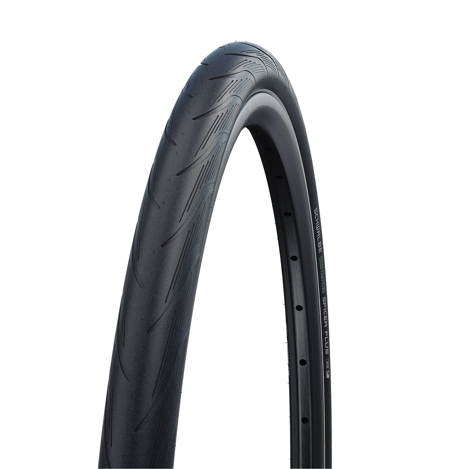 Schwalbe Spicer Plus Punctureguard - 700c - Black-Reflective Non Folding
