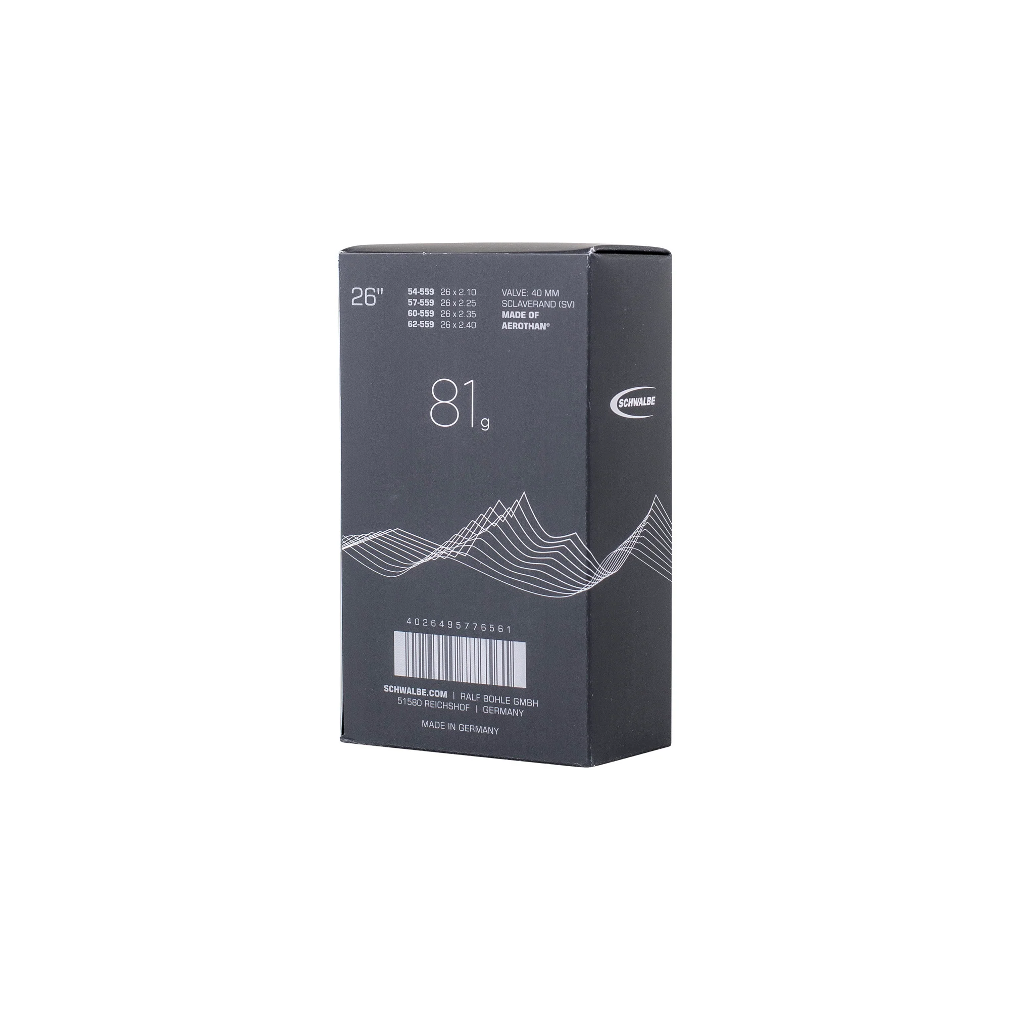 Schwalbe SV13E Aerothan Inner Tube 26 x 2.10-2.40 - Image 2
