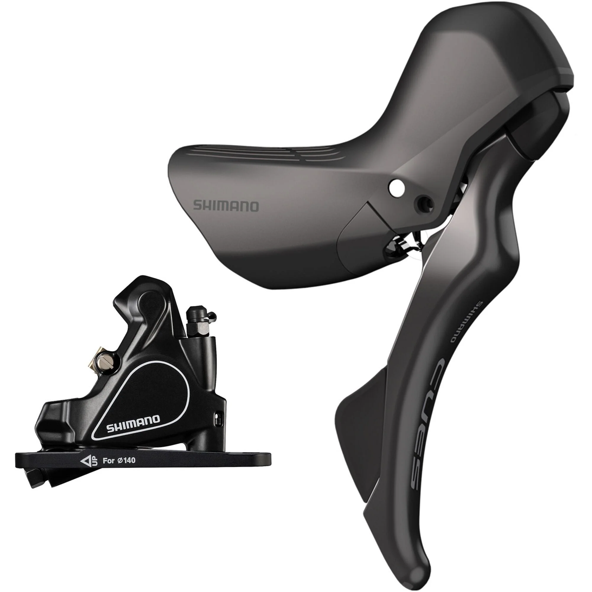 Shimano CUES CUES ST-U6030/BR-RS405 bled hydraulic; STI set; flat mount calliper; RH front