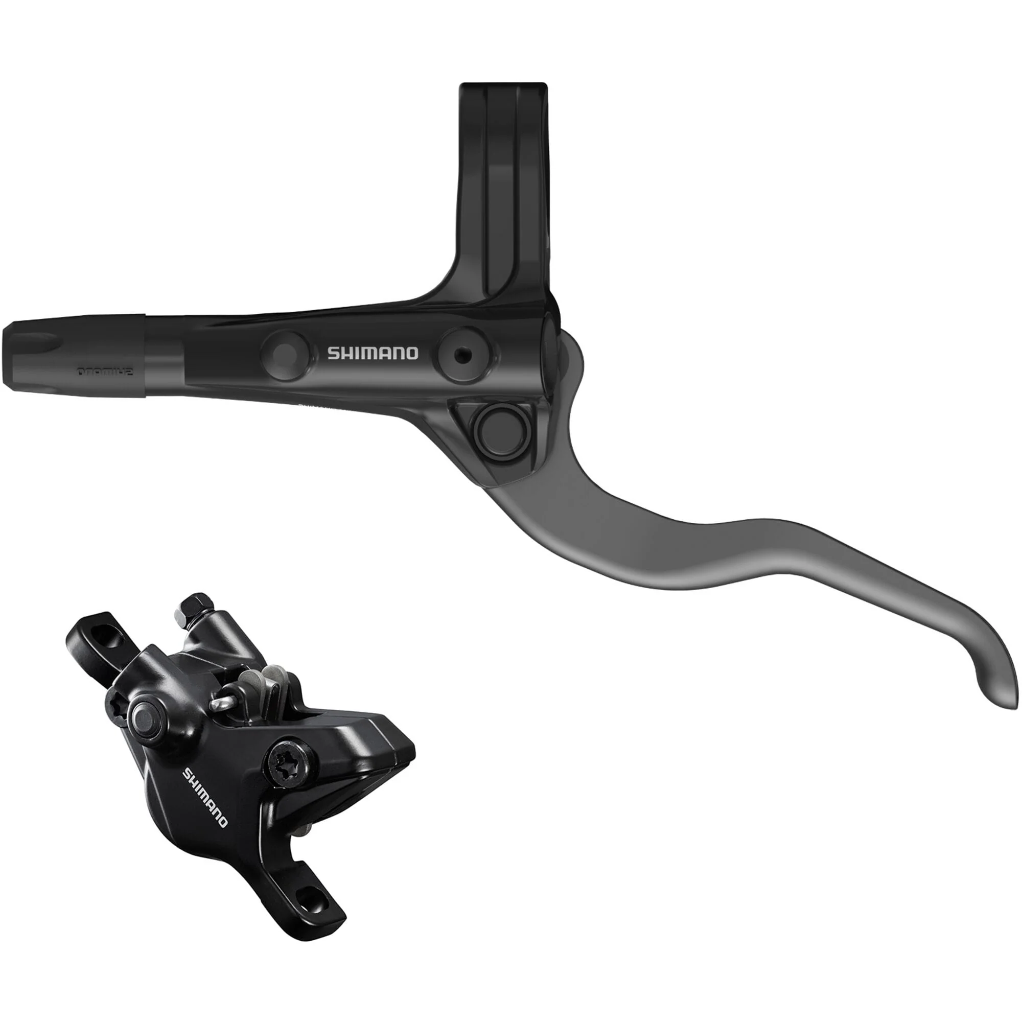 Shimano Non-Series MTB BR-MT410/BL-MT420 bled brake lever/post mount 2 pot calliper; left rear
