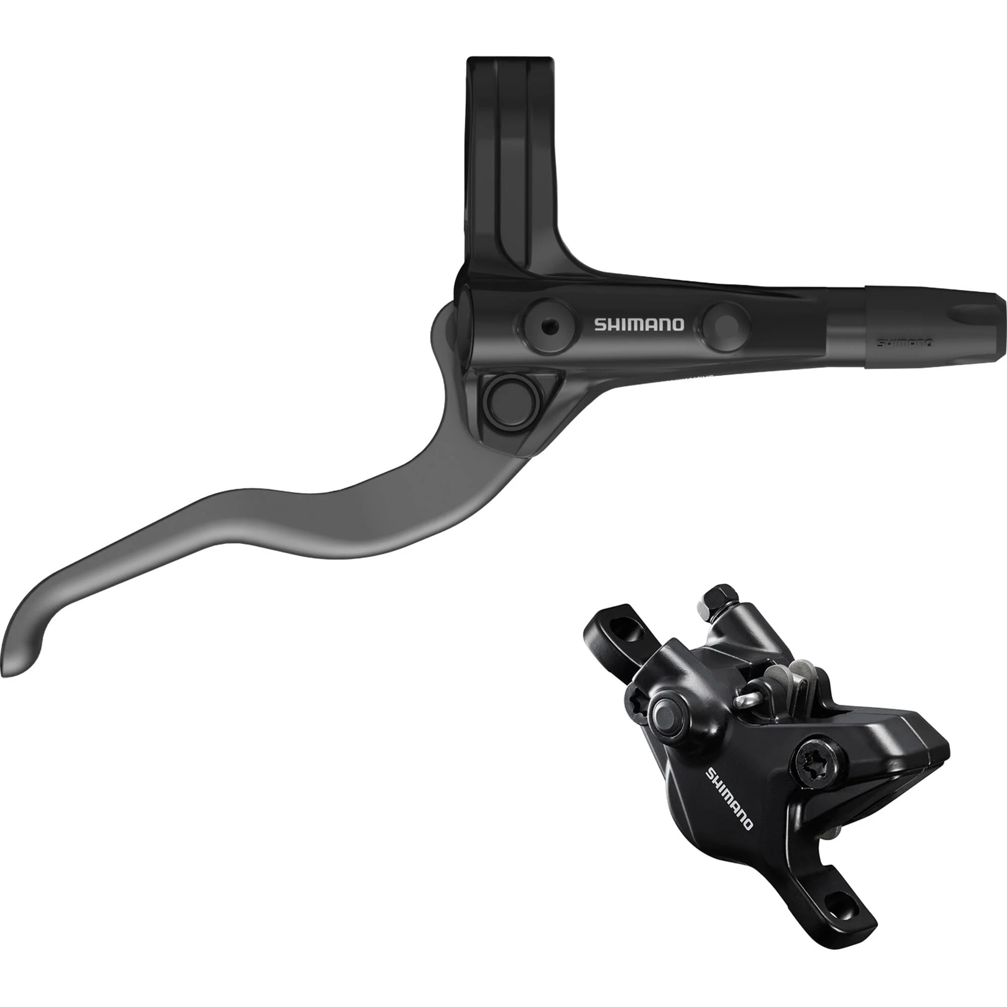 Shimano Non-Series MTB BR-MT410/BL-MT420 bled brake lever/post mount 2 pot calliper; right front