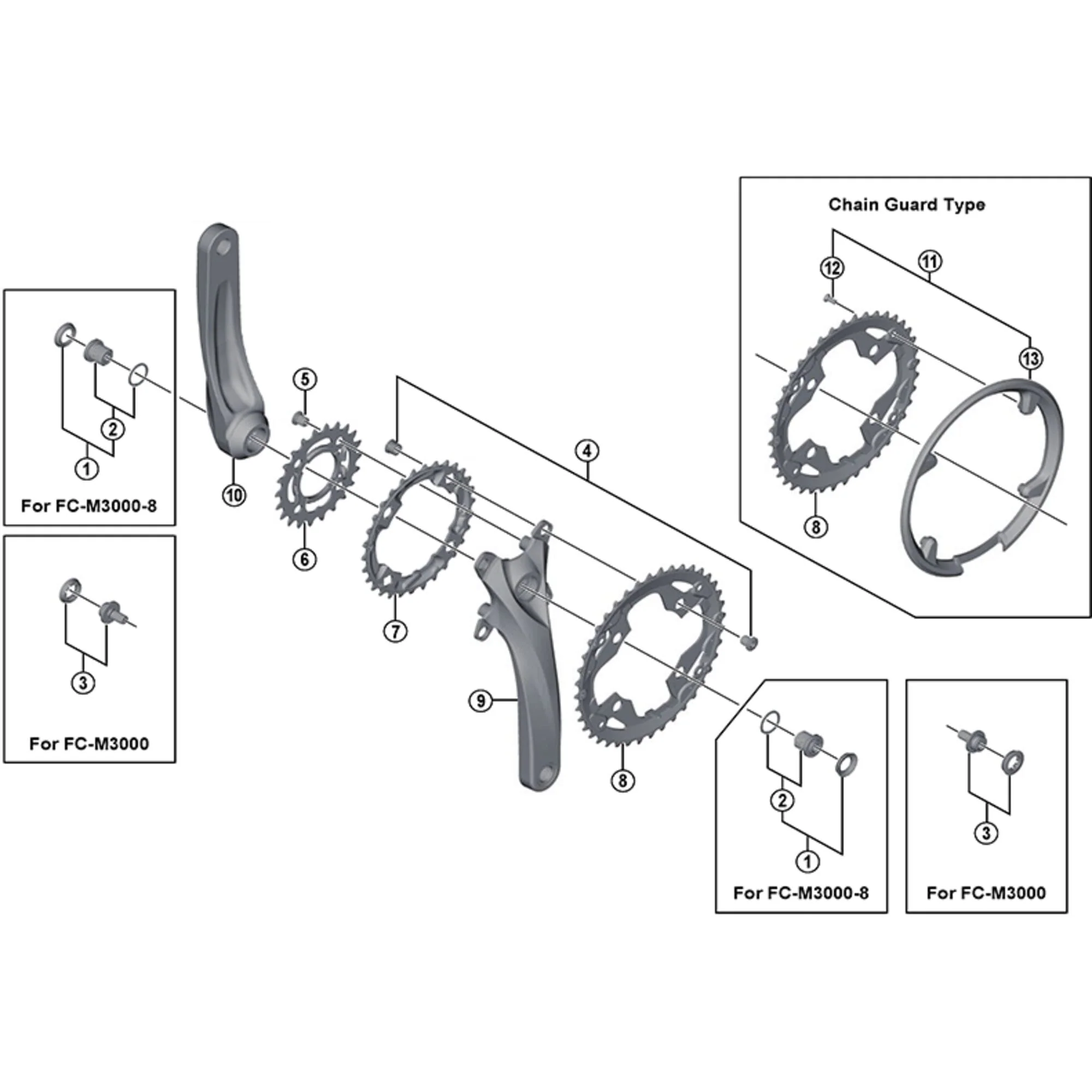 Shimano Spares FC-M3000 chain guard and fixing screws