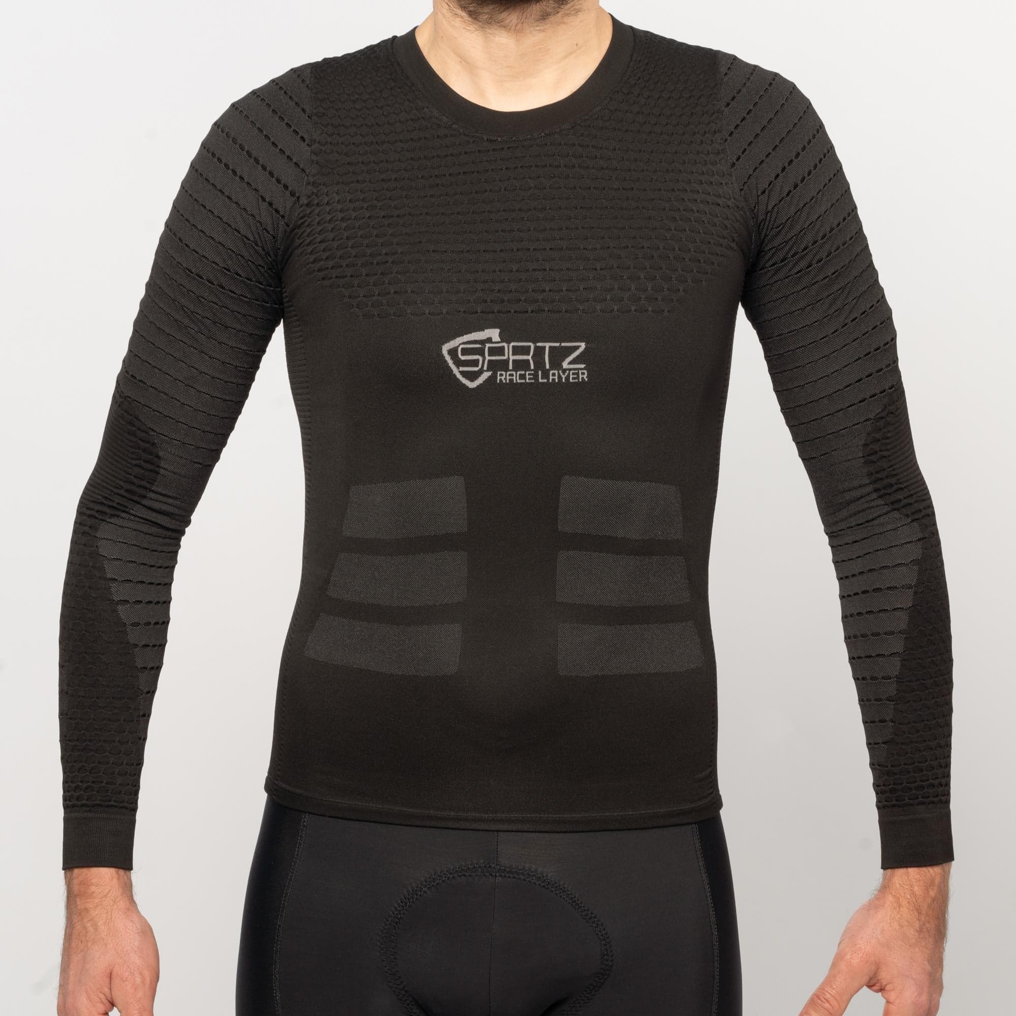 Spatzwear Race Layer LS Baselayer: BLACK M/L