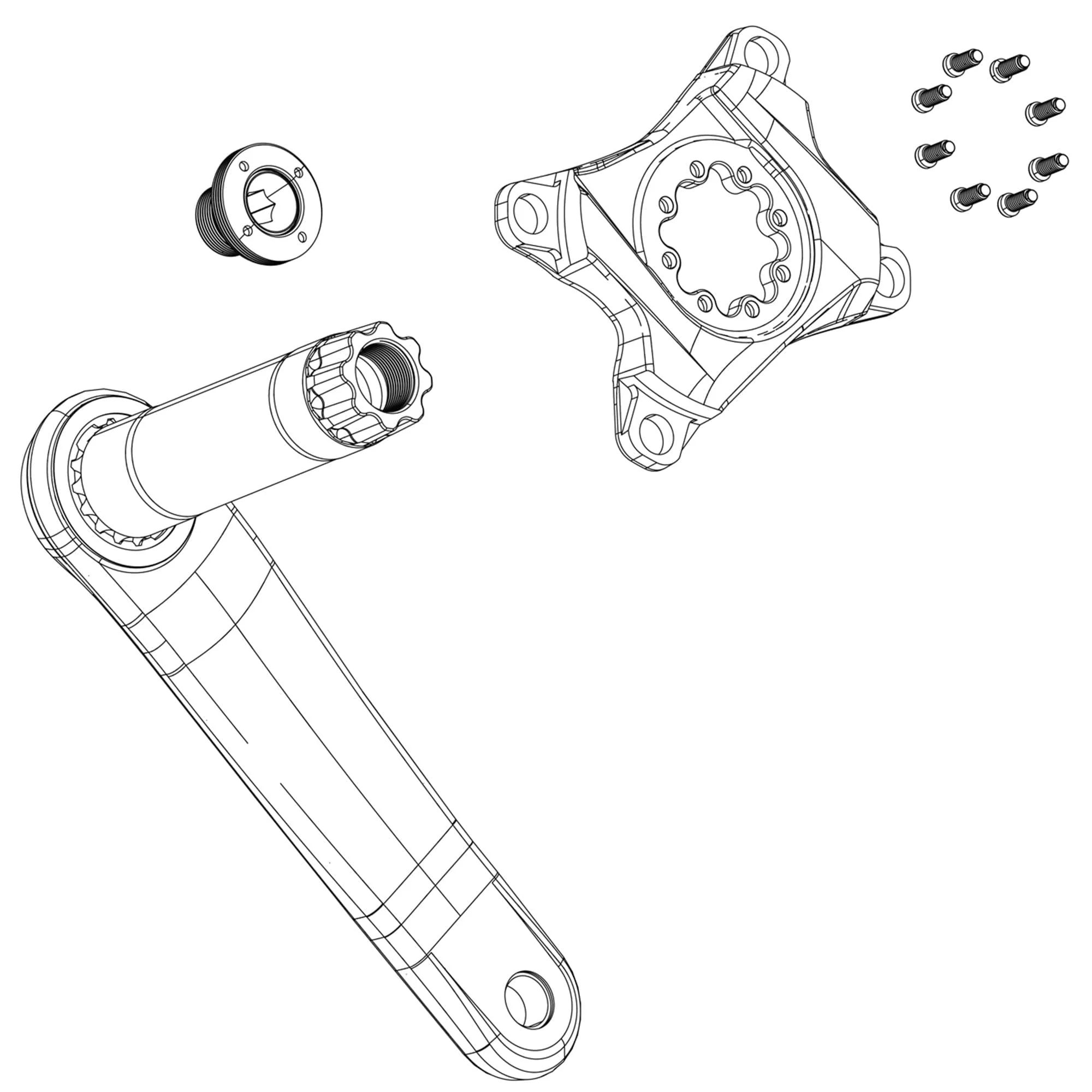 SRAM Crank Arm Assembly S699 - Mahle Gen3 (compatible with Specialized bikes) : ALUMINIUM BLACK 170MM