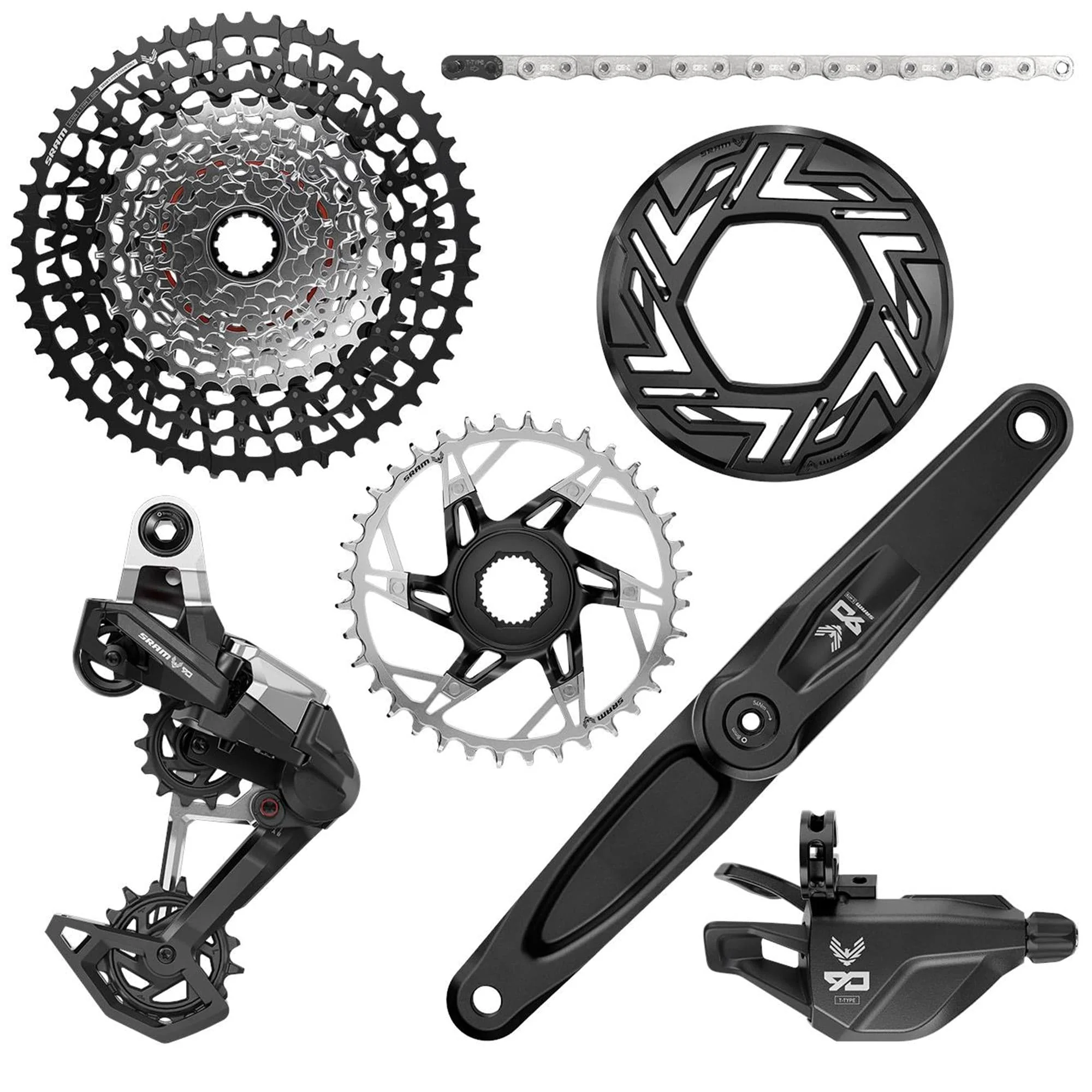 SRAM Eagle 90 Groupset EMTB SRAM/BROSE (RD, Single Click Trigger wClamp, FC Eagle 90, CR T-Type 36T, Clip-on Guard, GX T-Type chain 126l, CS XS-1275 BLK 10-52t) - Image 3