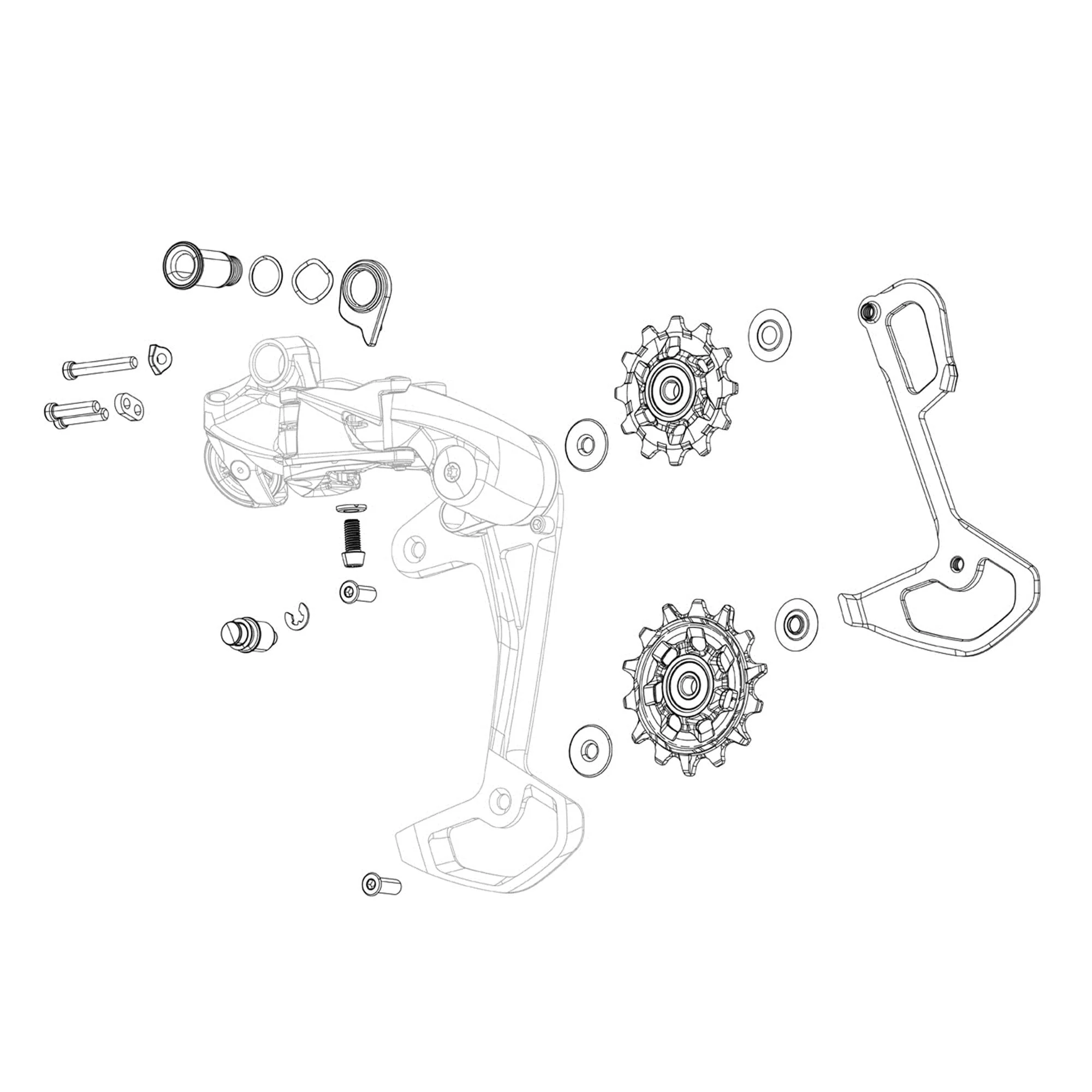 SRAM Rear Derailleur Aluminum Inner Cage Rival XPLR AXS E1 Including Stainless Steel Screws: