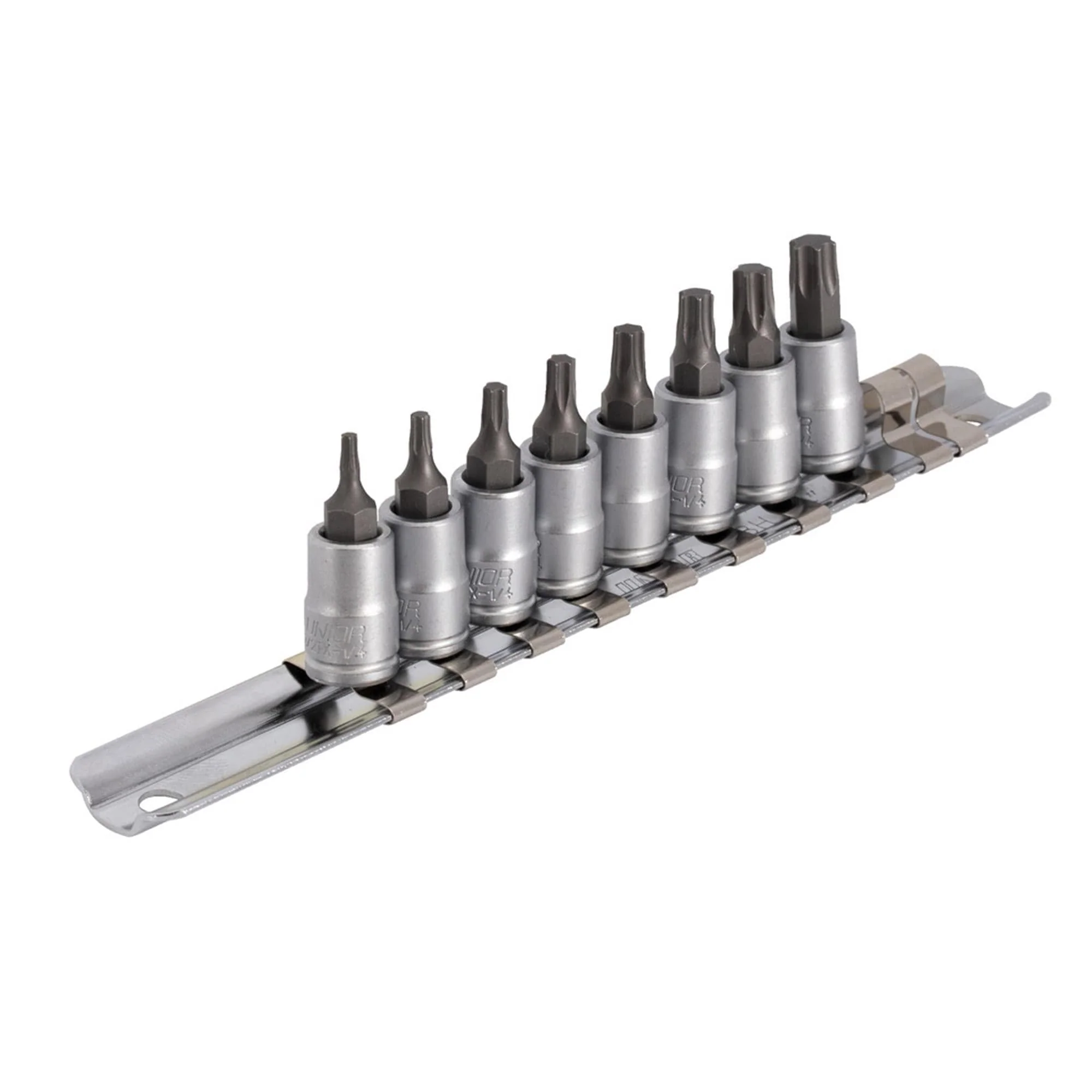 UNIOR Screwdriver Socket Set With Tx Profile 1/4" On Rail 2024: TX8-TX40/8