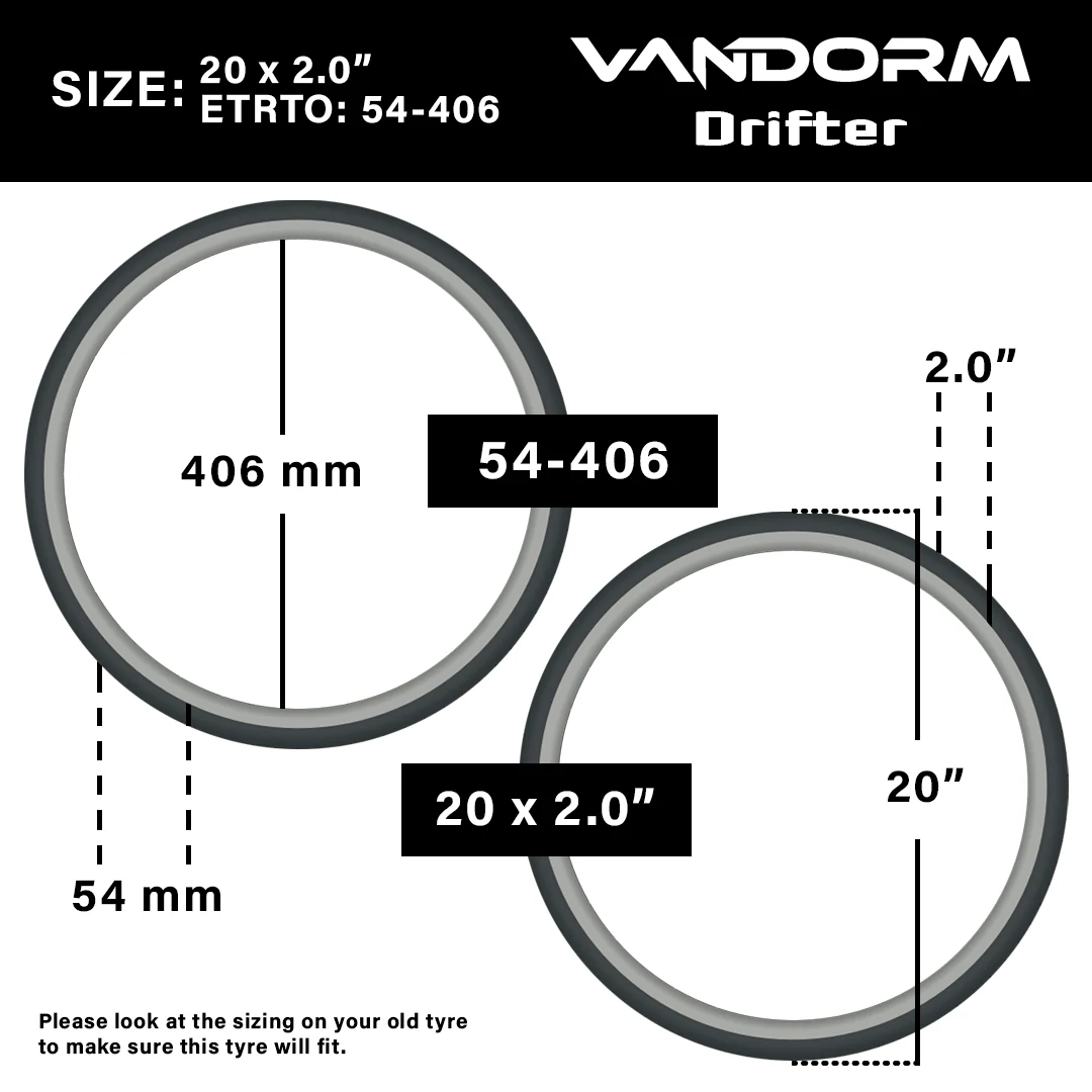 Vandorm Drifter BMX Tyre - 20" x 2.00" - Image 13