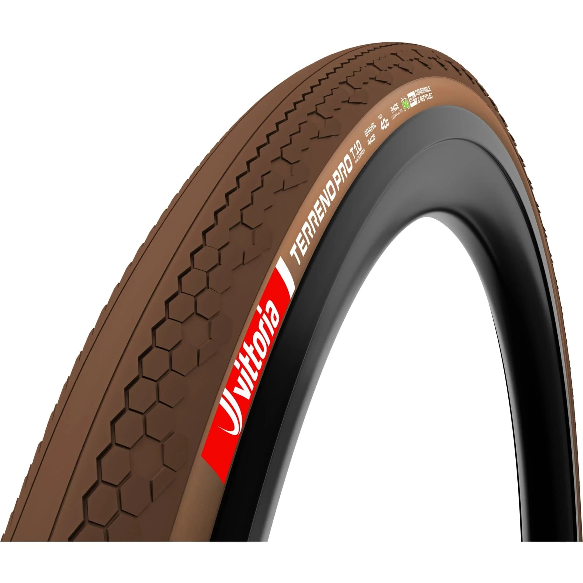 Vittoria Terreno Pro T10 Hardpack Gravel Race Natural Brown Tubeless Ready Tyre - 700c - Image 4