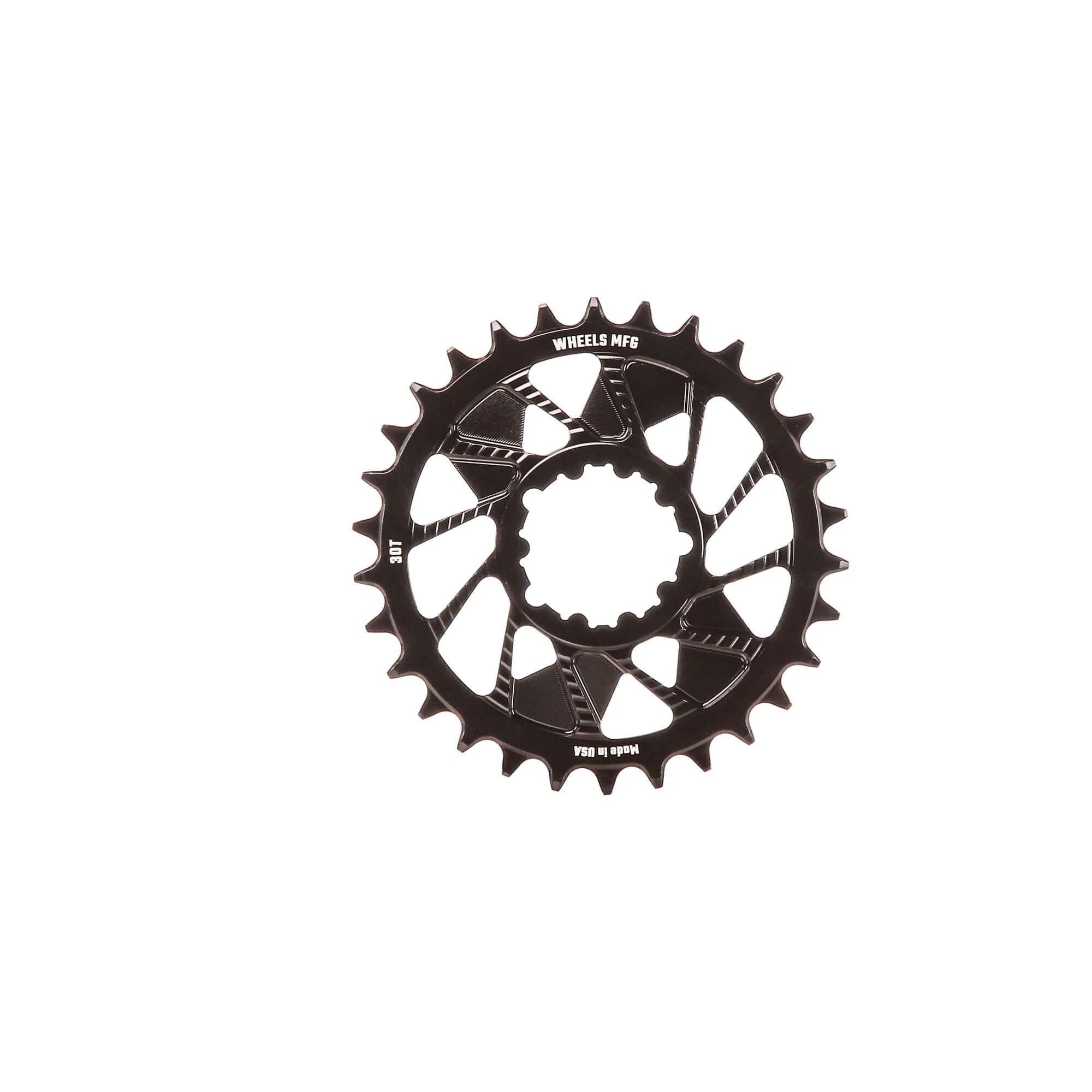 Wheels Manufacturing Black; Chainring 30T; SRAM 3-Bolt; 3mm; Hyperglide+ Chain