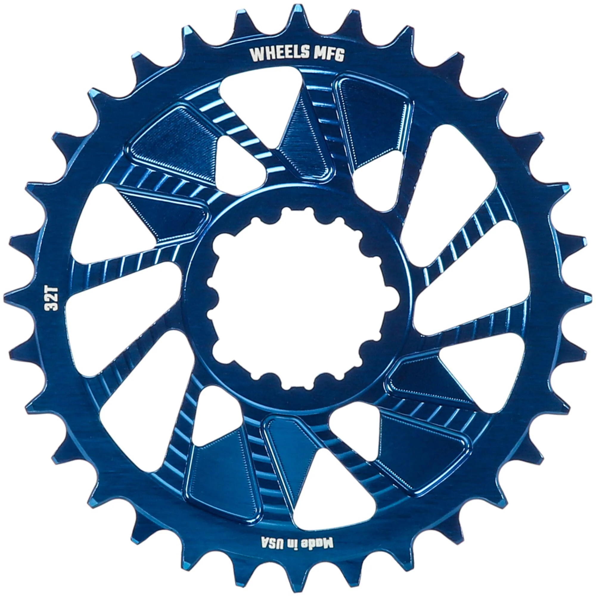 Wheels Manufacturing Blue; Chainring 32T; Shimano Direct Mount; 1.5mm Inboard; HG+ Chain