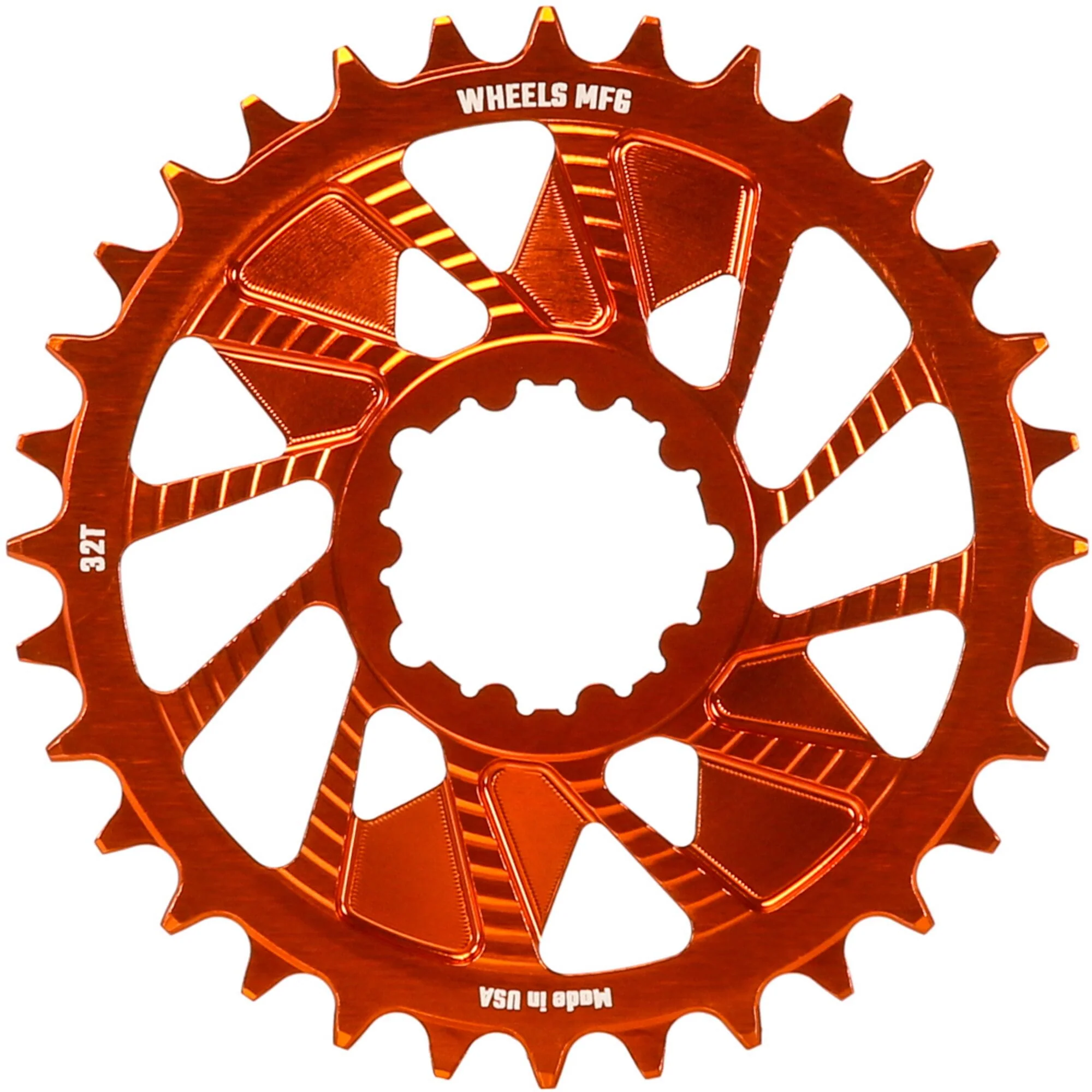 Wheels Manufacturing Orange; Chainring 32T; Shimano Direct Mount; 1.5mm Inboard; HG+ Chain
