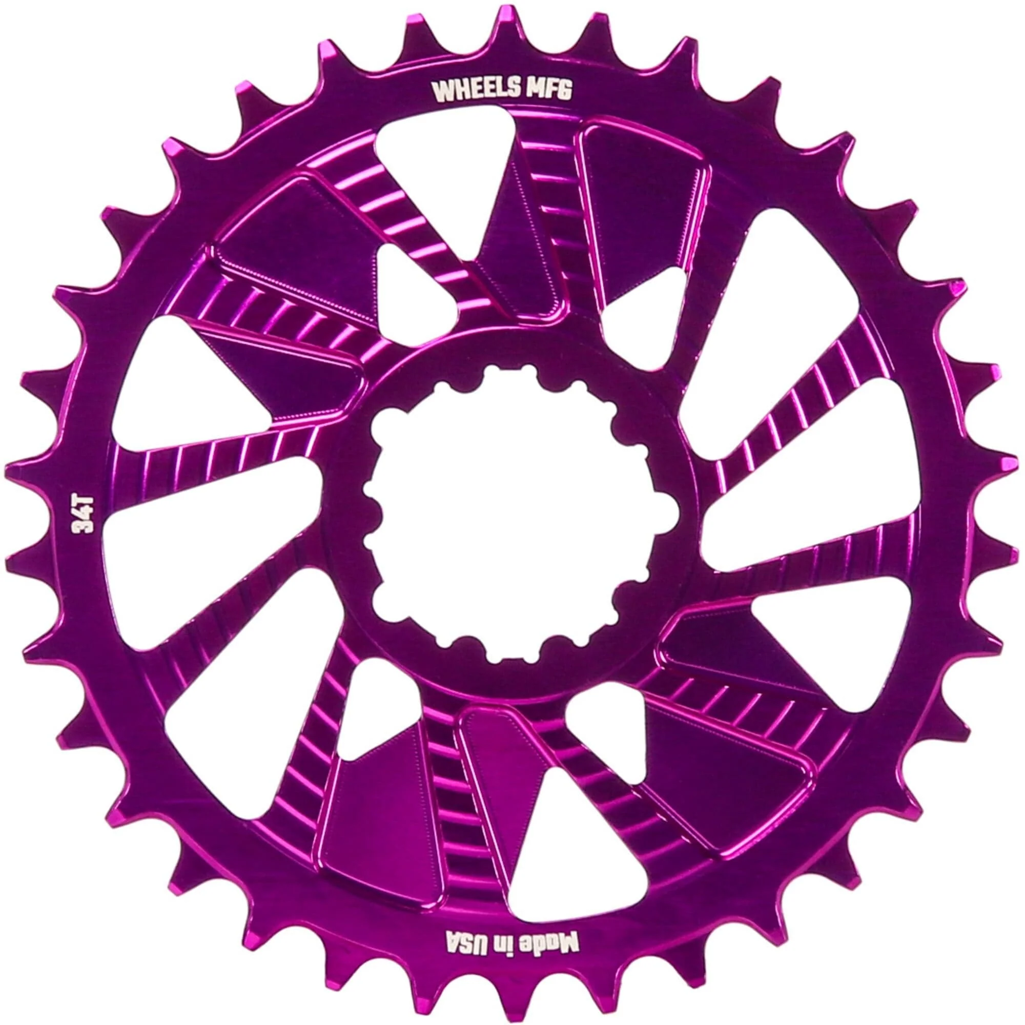 Wheels Manufacturing Purple; Chainring 34T; SRAM 3-Bolt; 3mm; Hyperglide+ Chain