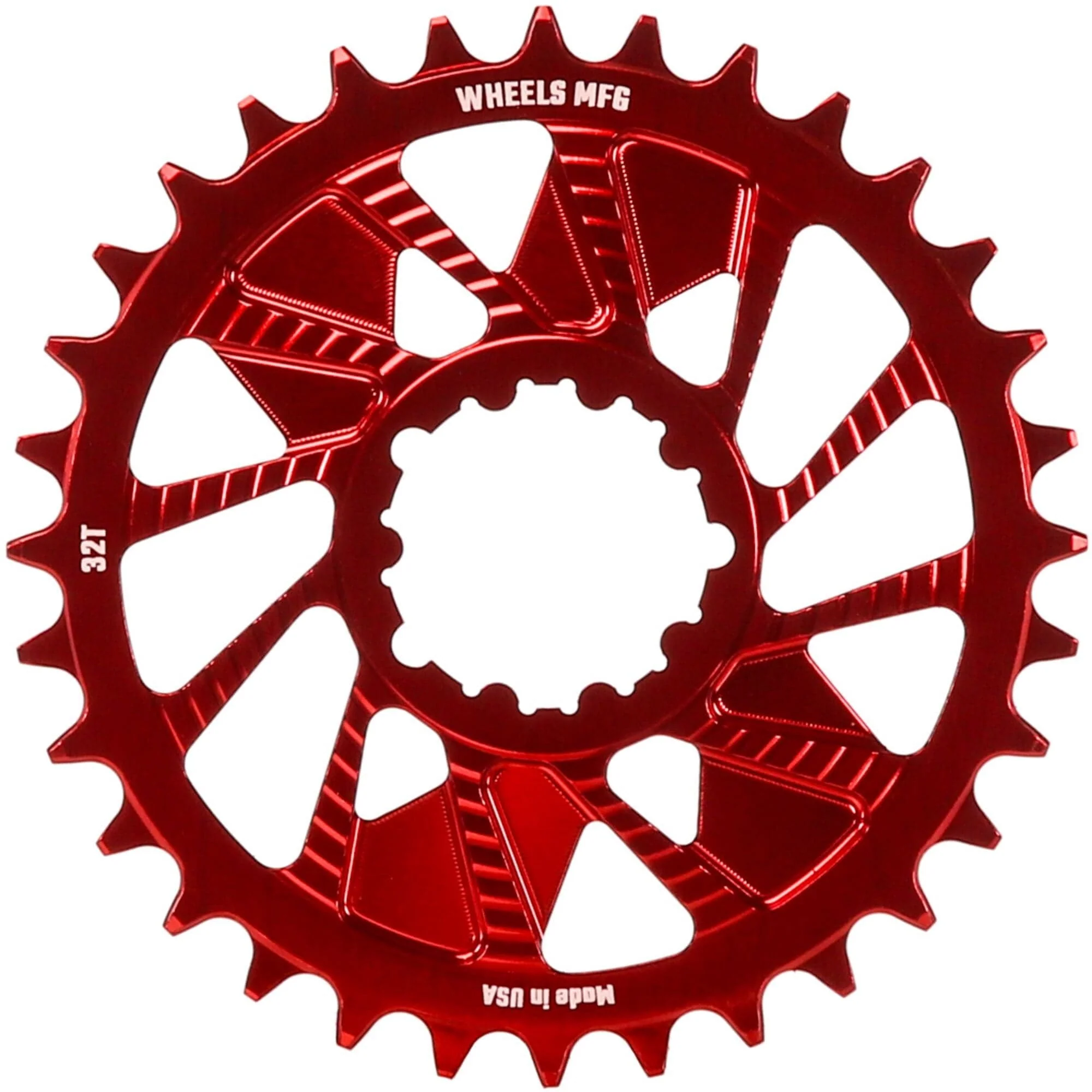 Wheels Manufacturing Red; Chainring 32T; SRAM 3-Bolt; 3mm; T-Type Chain