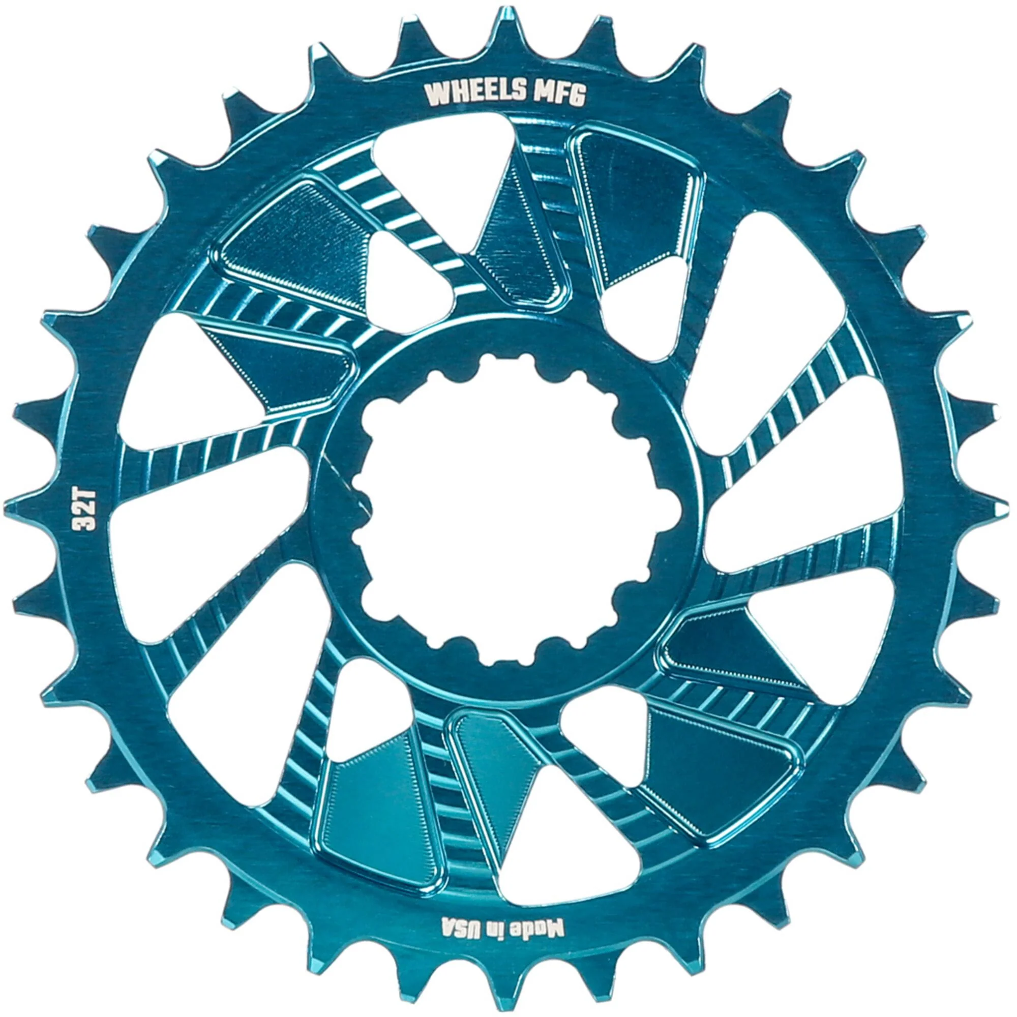 Wheels Manufacturing Teal; Chainring 32T; Shimano Direct Mount; 1.5mm Outboard; HG+ Chain