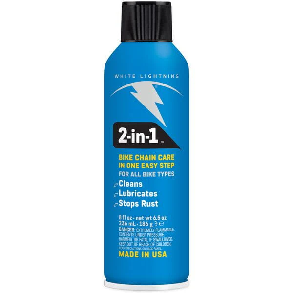 White Lightning 2 in 1 - Chain Lube / Cleaner - 8oz /240ml Aerosol - Box of 6