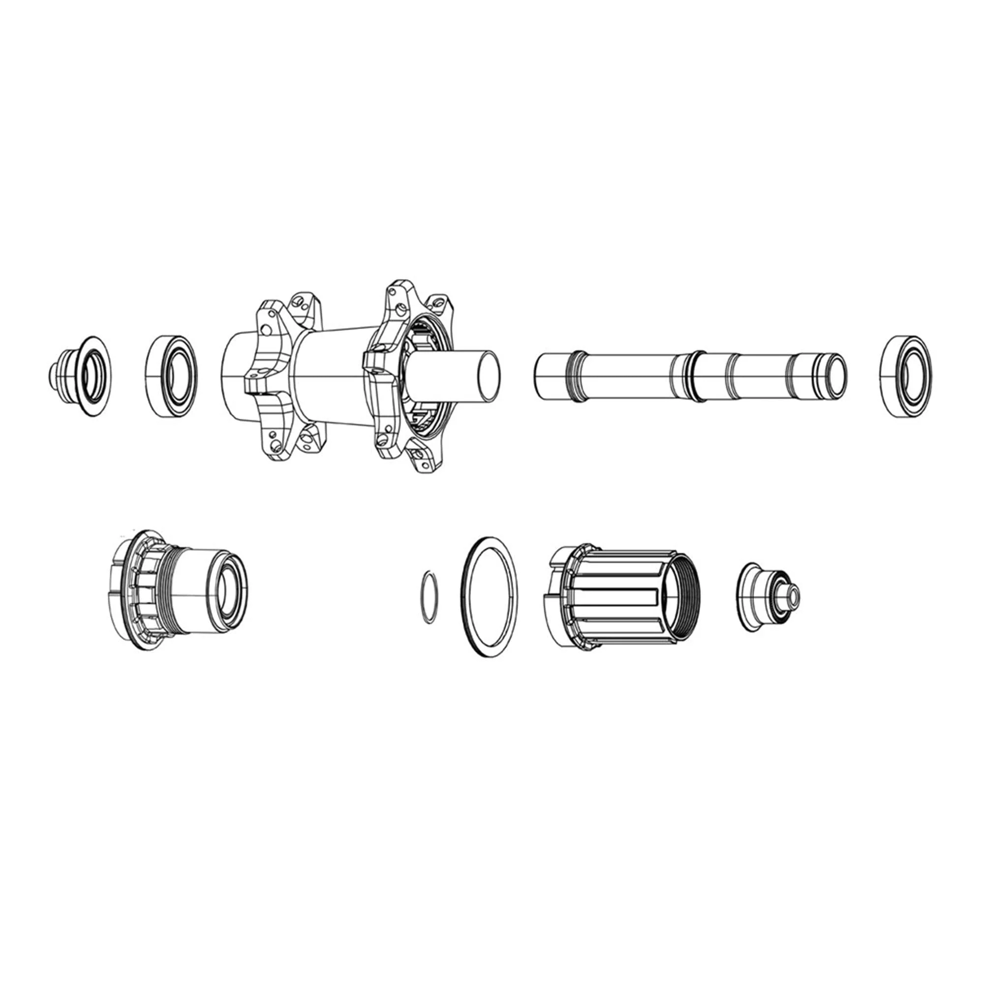 Zipp Axle - Rear - Super9 B1 (including wave spring):